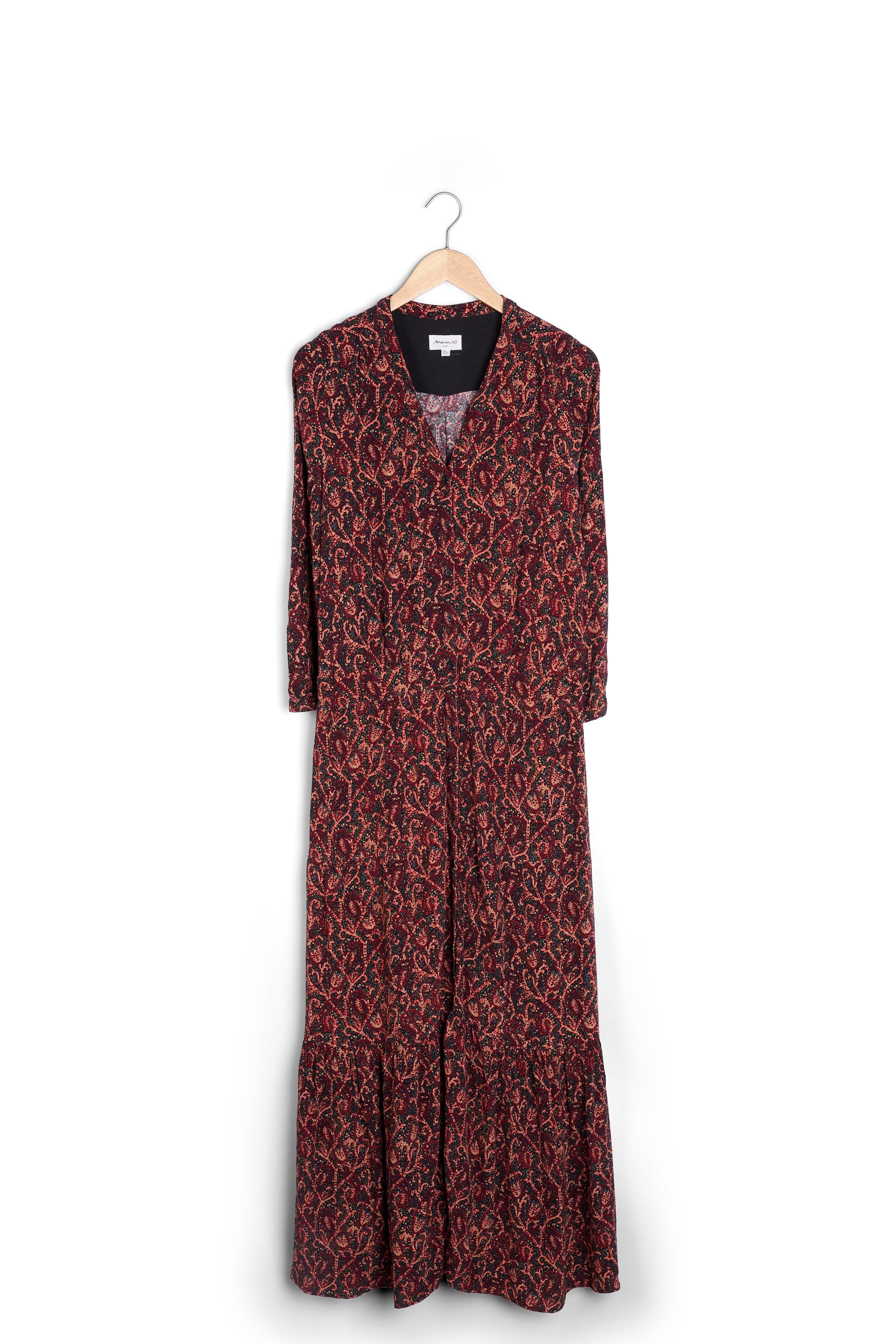 Robe longue imprimée brique Laly Faume - seconde main