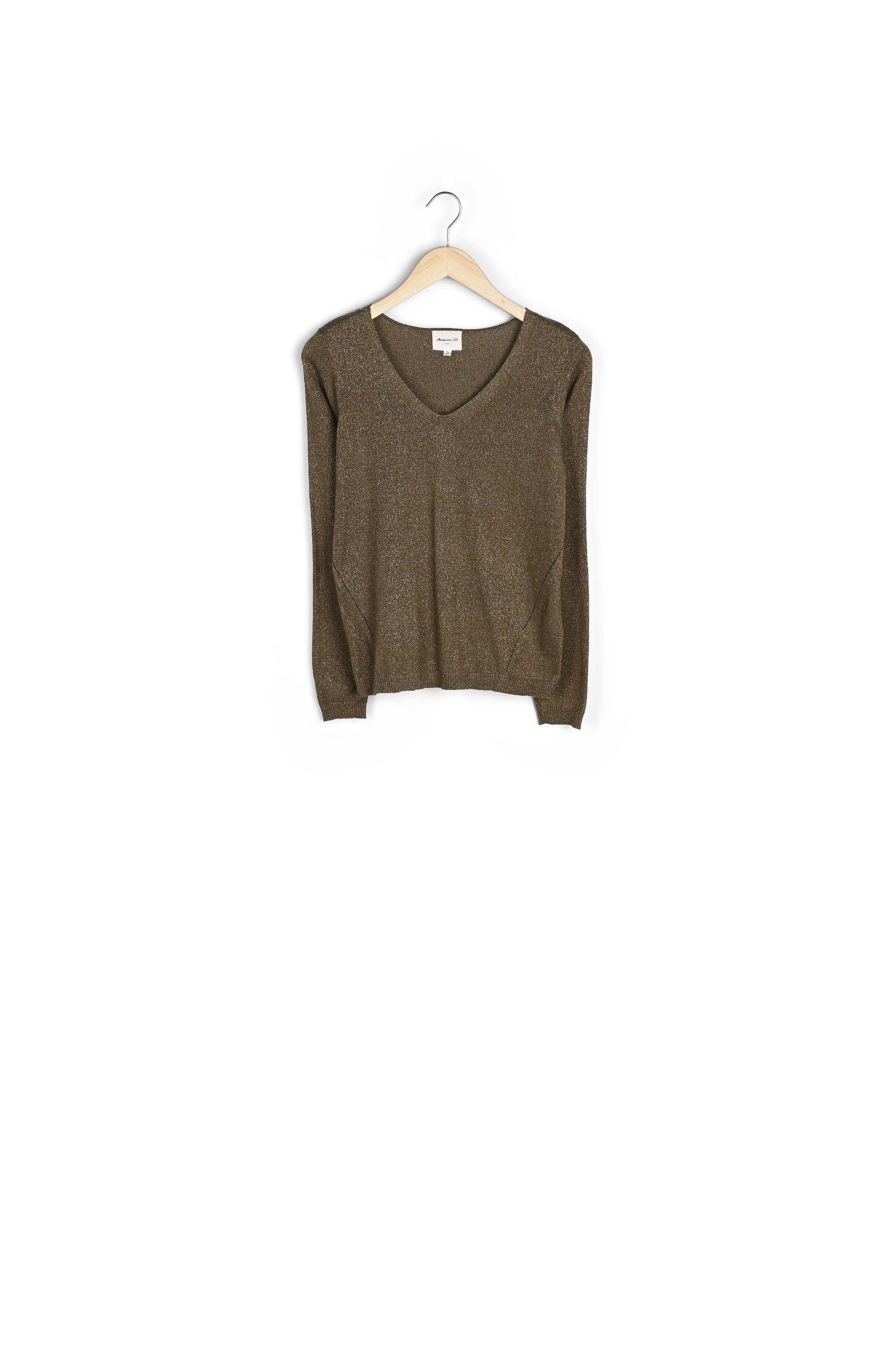 Pull fin brillant kaki Ryo Faume - seconde main