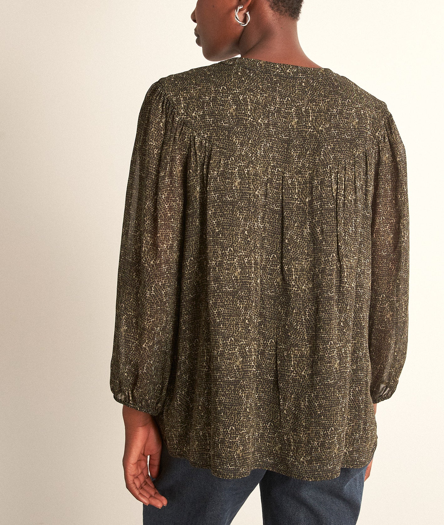 Blouse imprimée verte Carina Faume - seconde main