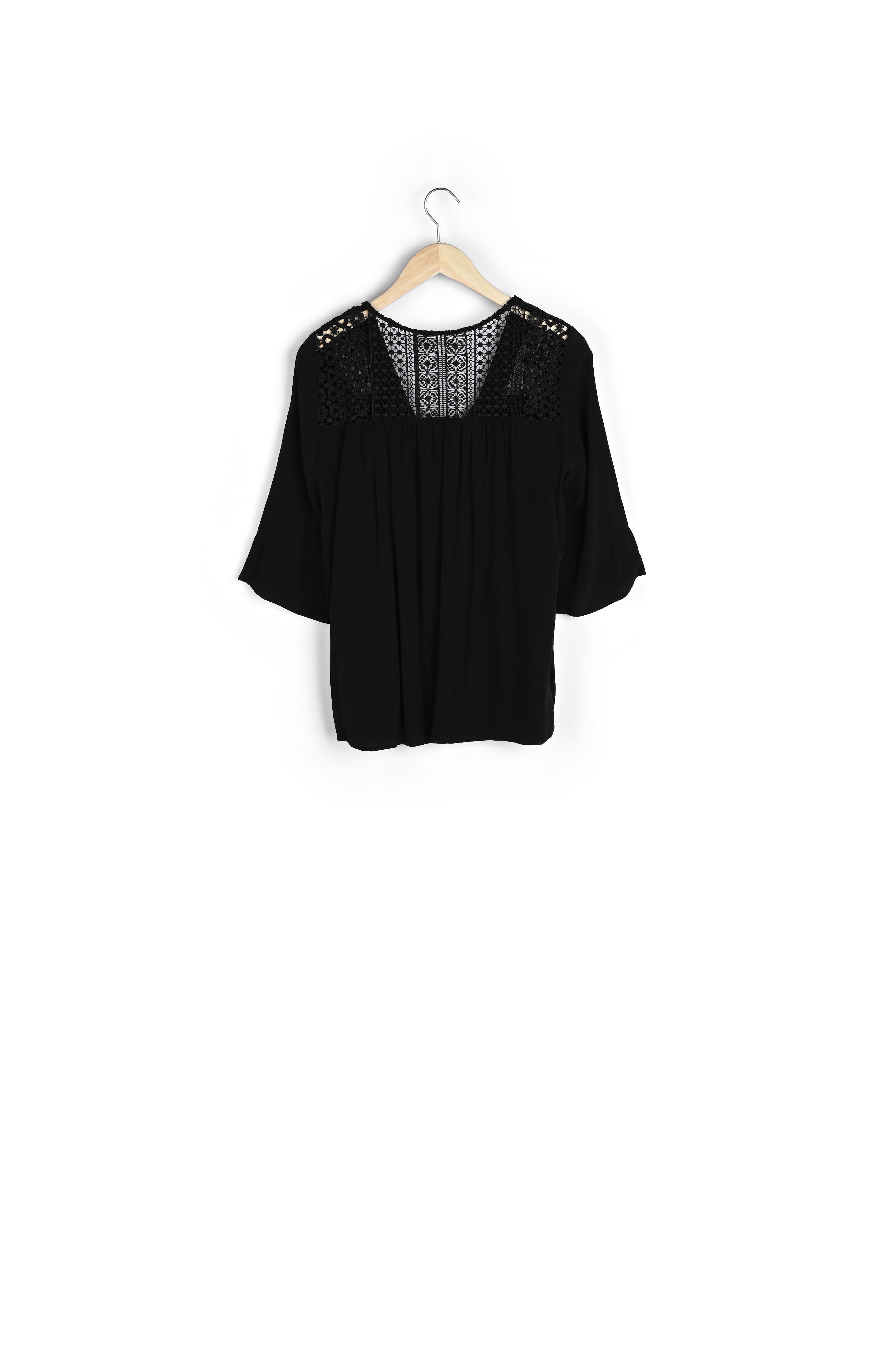 Blouse à dentelle noire Eddie Faume - seconde main