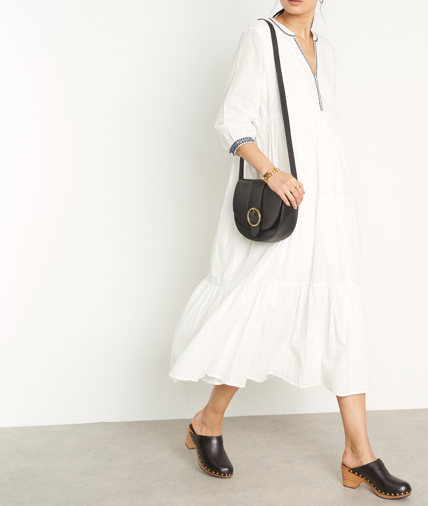 Robe longue brodé blanc Hillary Faume - seconde main