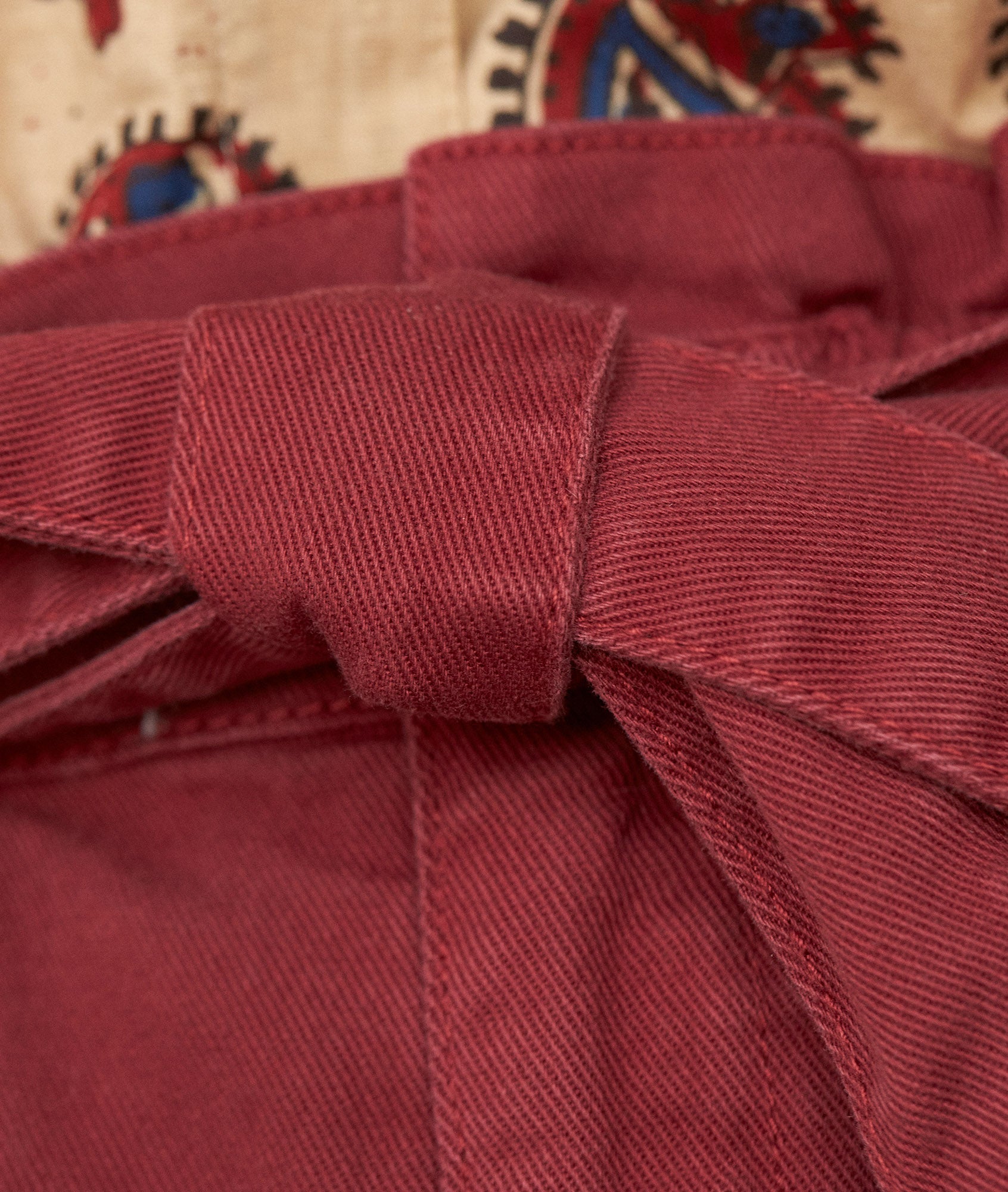 Pantalon paperbag en coton grenat Barbara Faume - seconde main