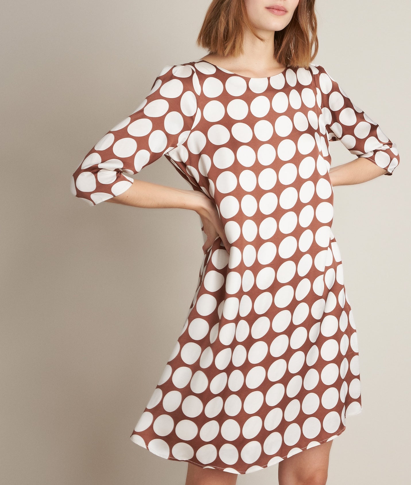 Robe à pois caramel Rosie Faume - seconde main