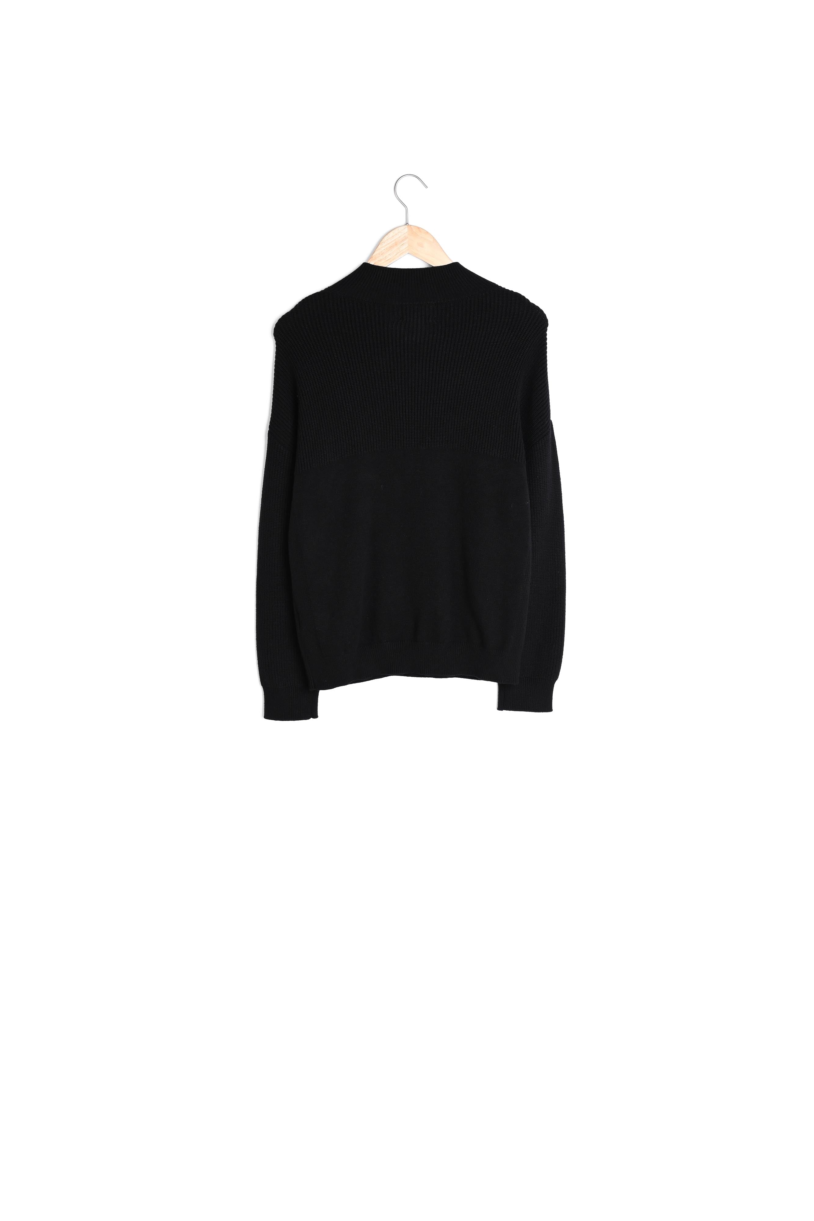 Pull noir en viscose EcoVero Brendon Faume - seconde main