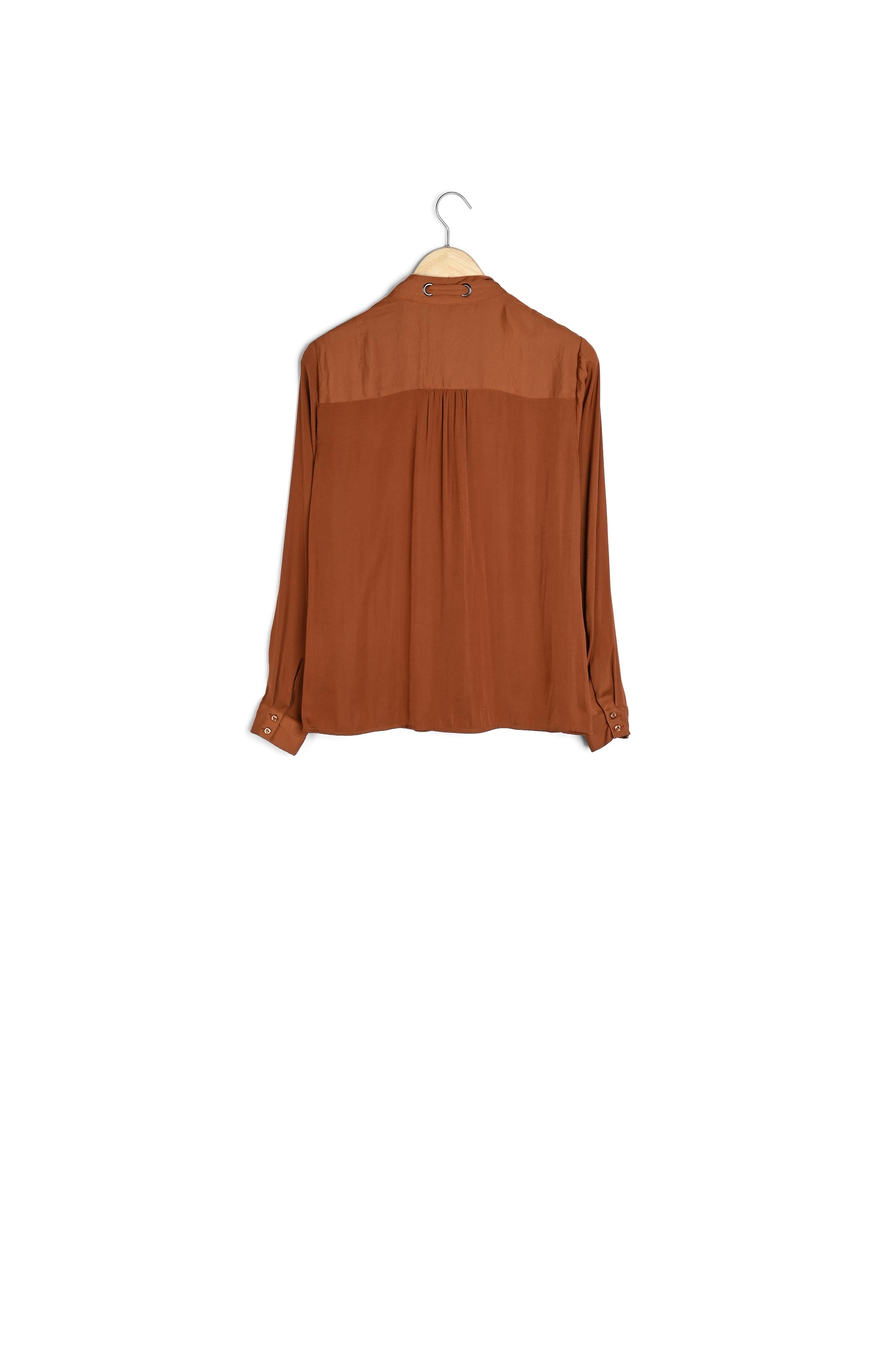Blouse col lavallière acajou Maud Faume - seconde main