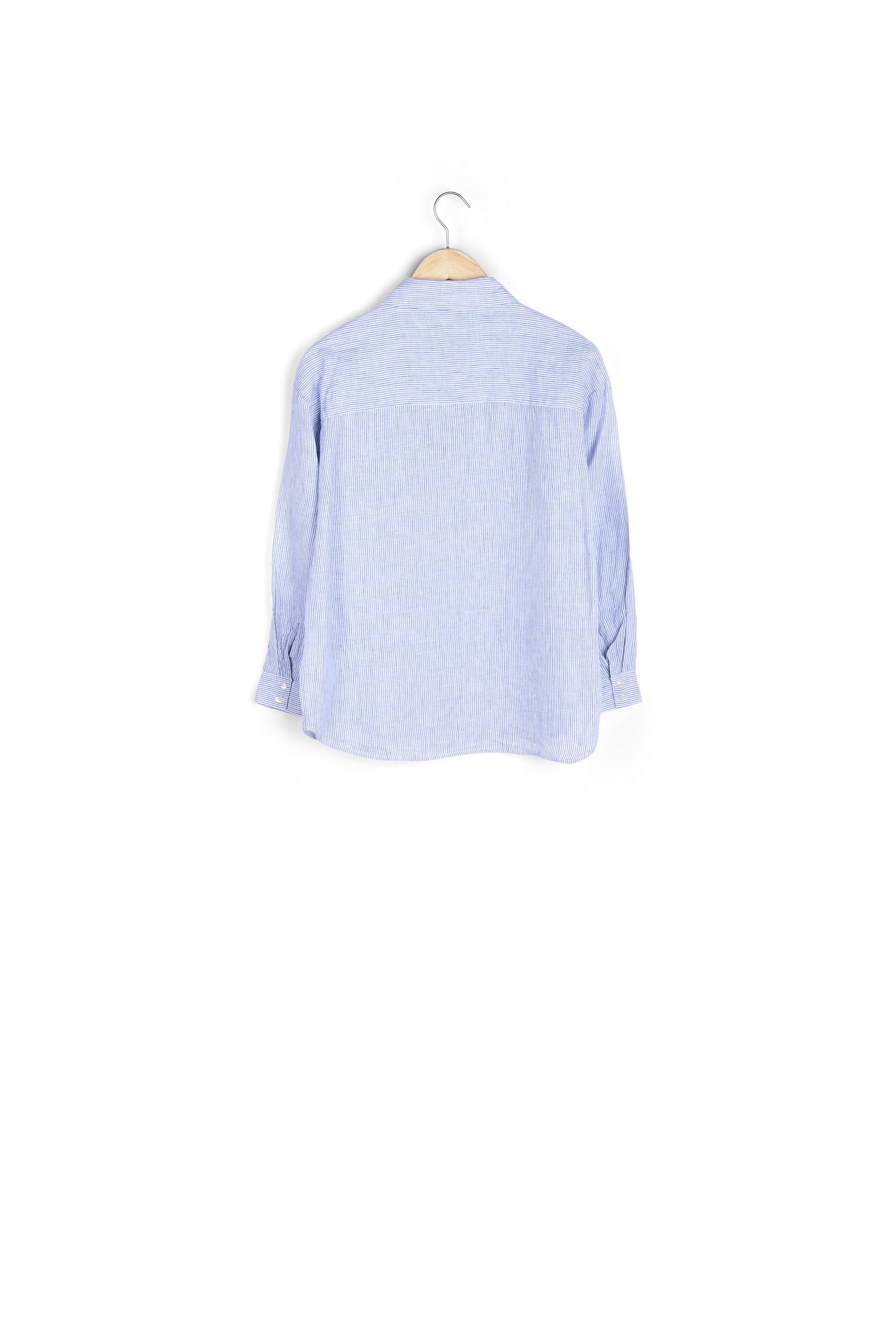 Chemise à rayures en lin bleu pâle Lena Faume - seconde main