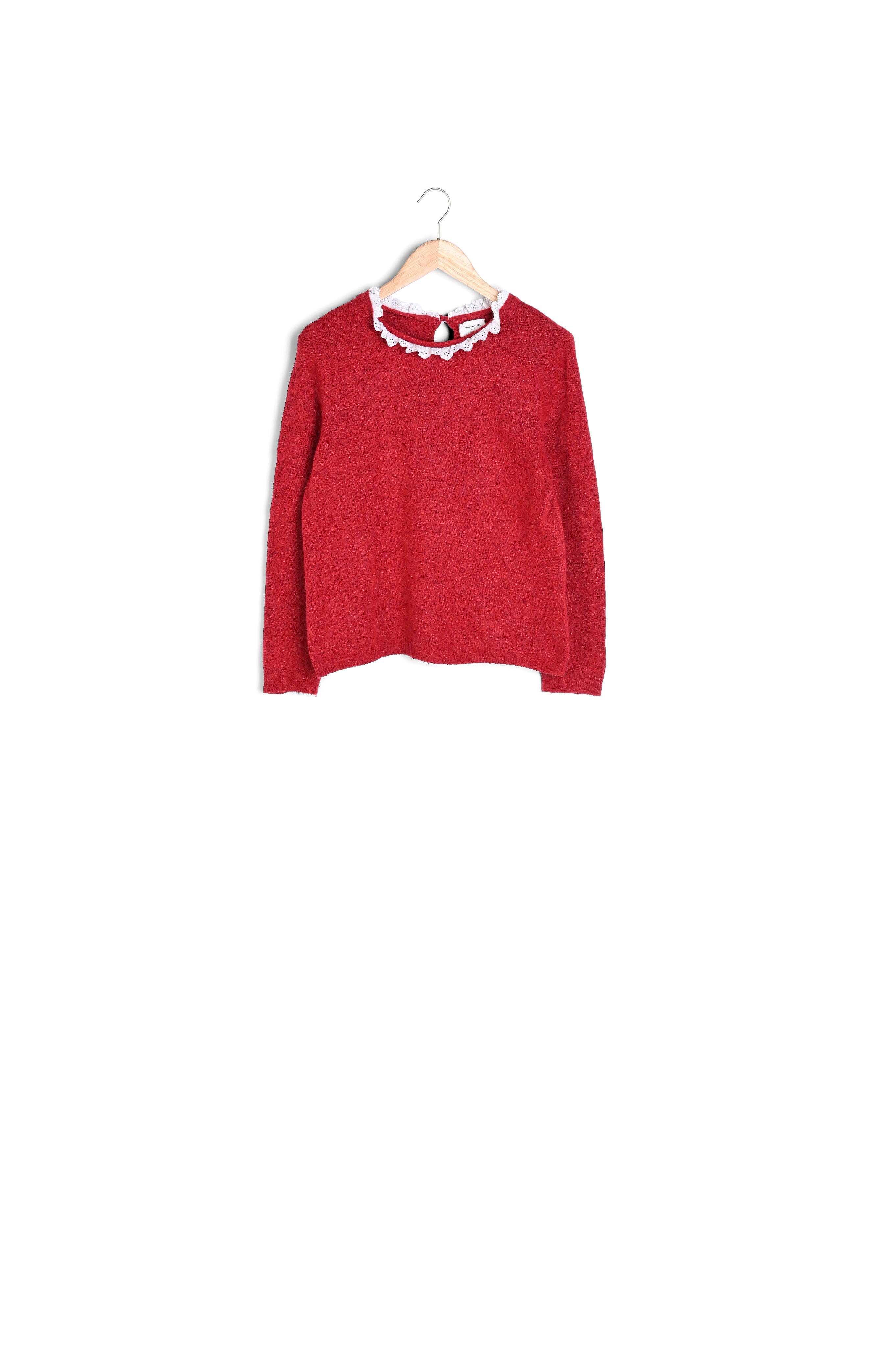 Pull lurex col fantaisie rouge Froufrou Faume - seconde main