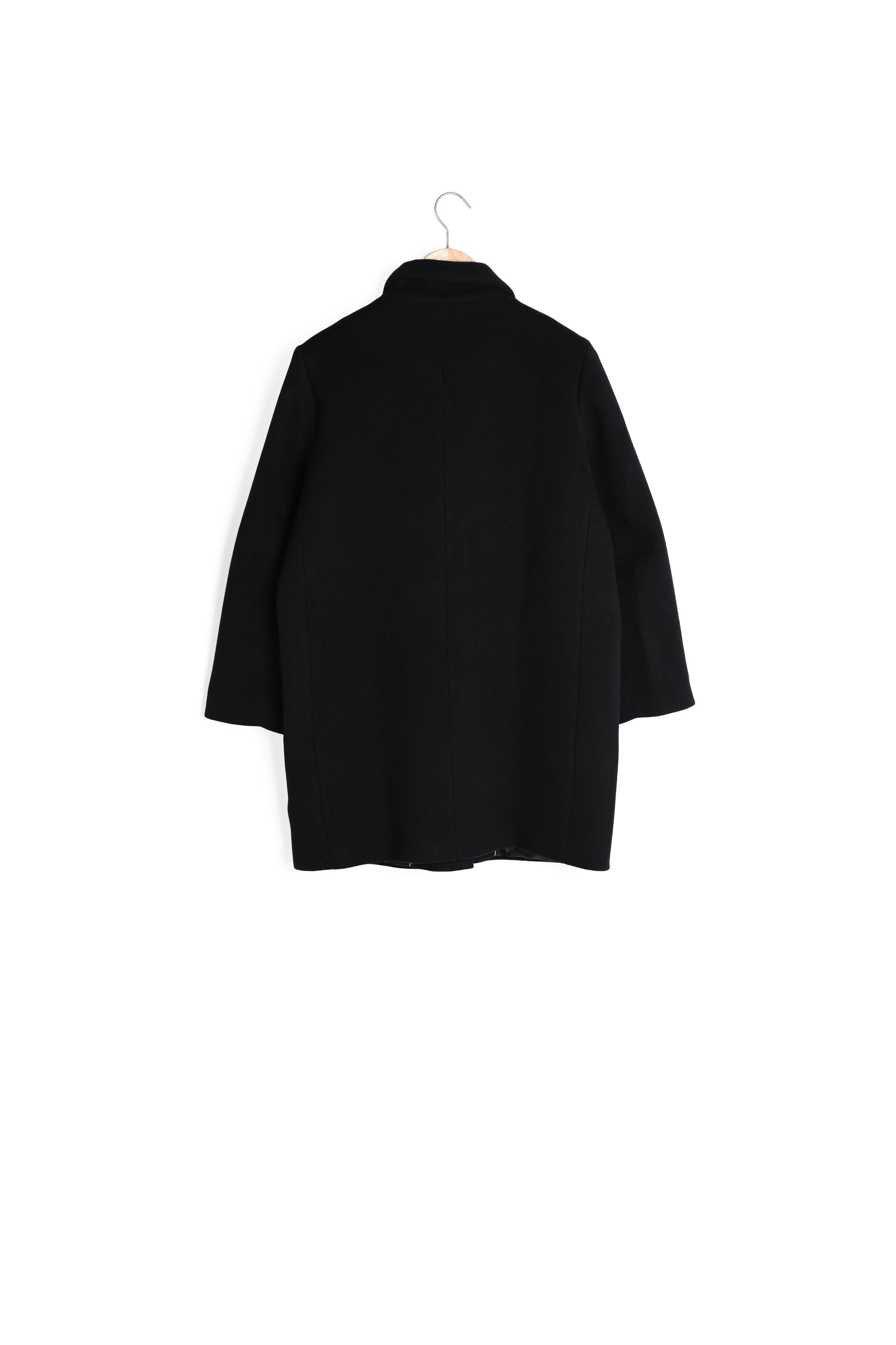 Manteau en laine recyclée noir Mambo Faume - seconde main