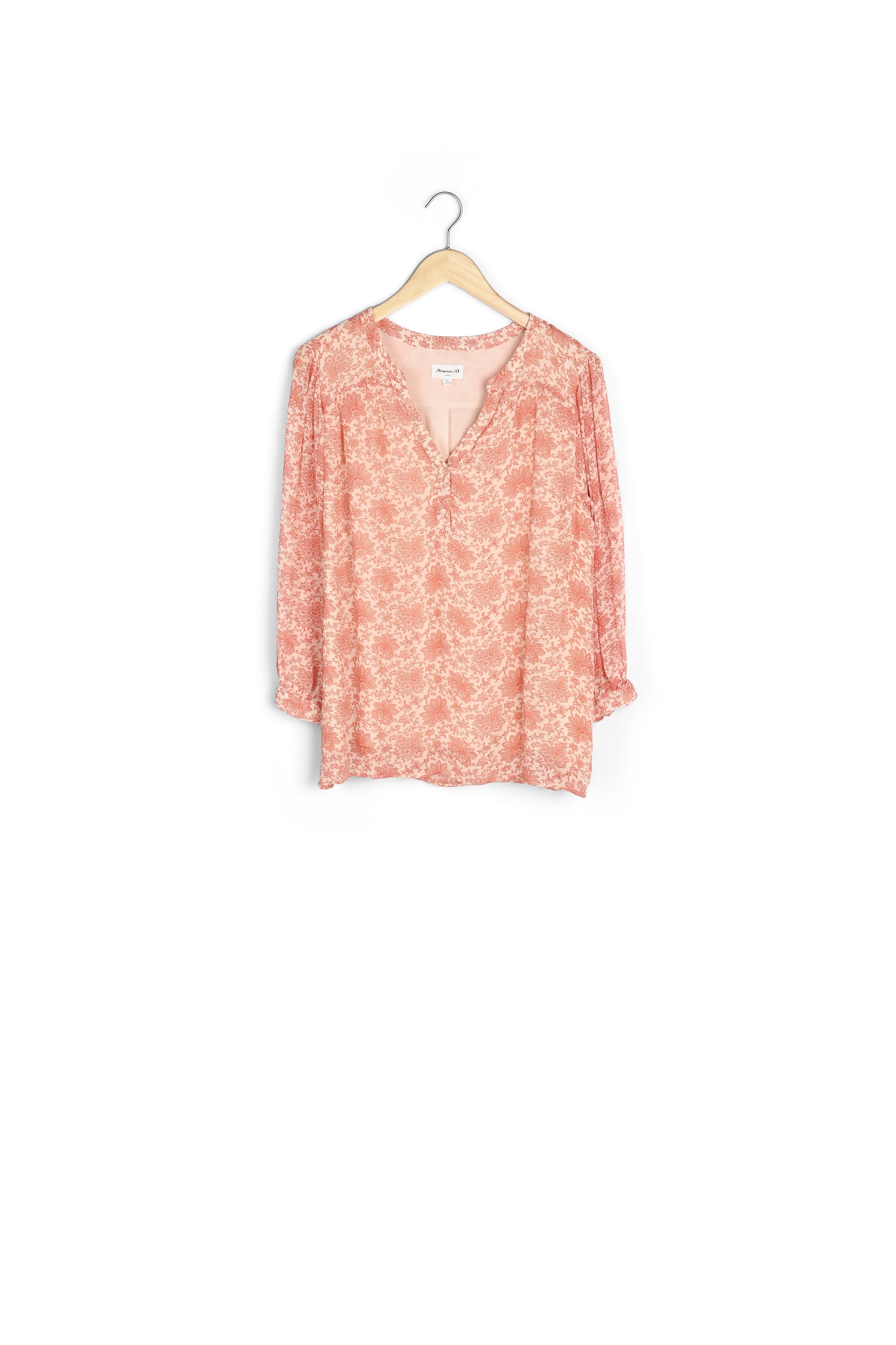 Blouse vaporeuse imprimée orange Annie Faume - seconde main