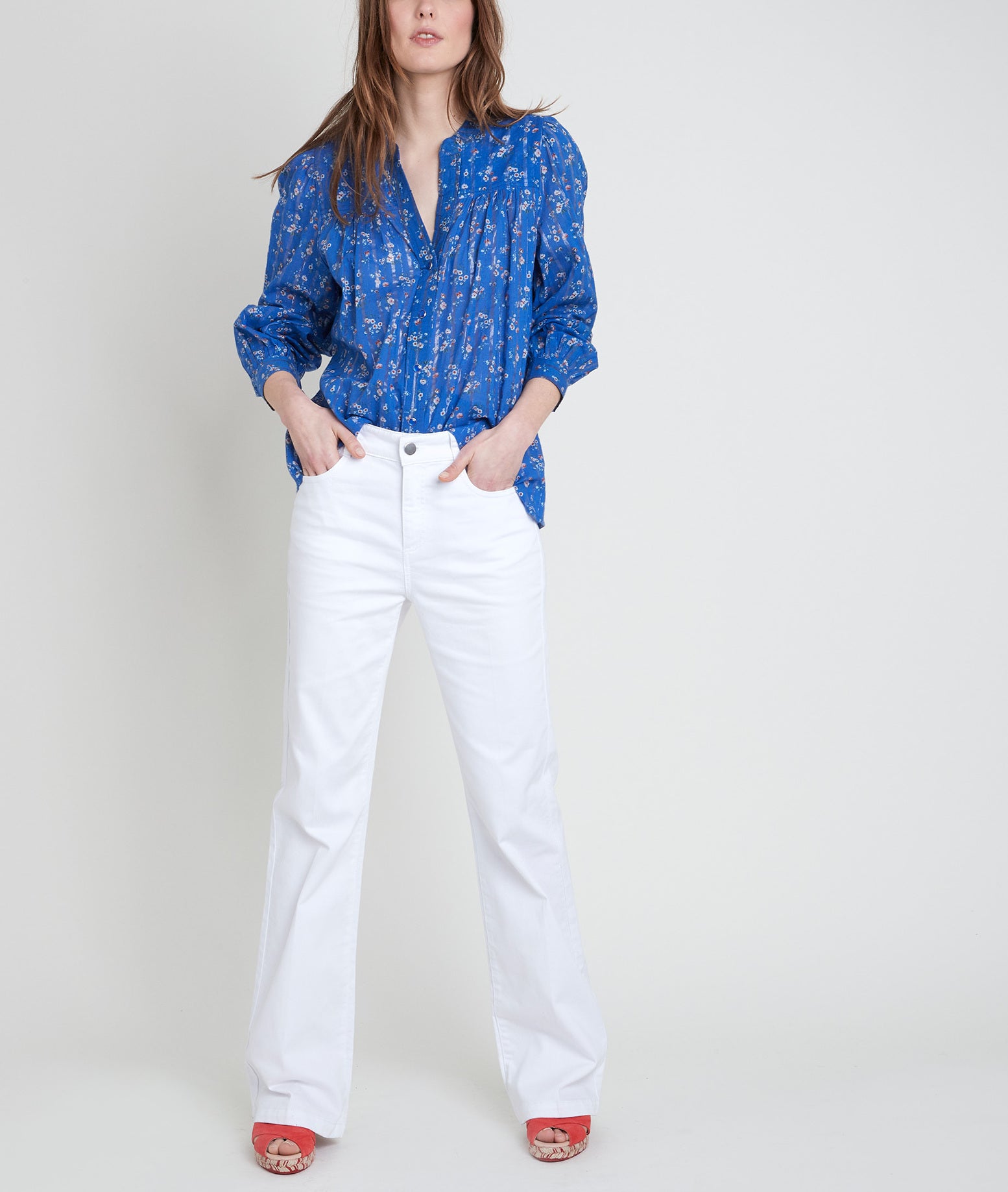 Blouse myosotis imprimée Tifaine Faume - seconde main