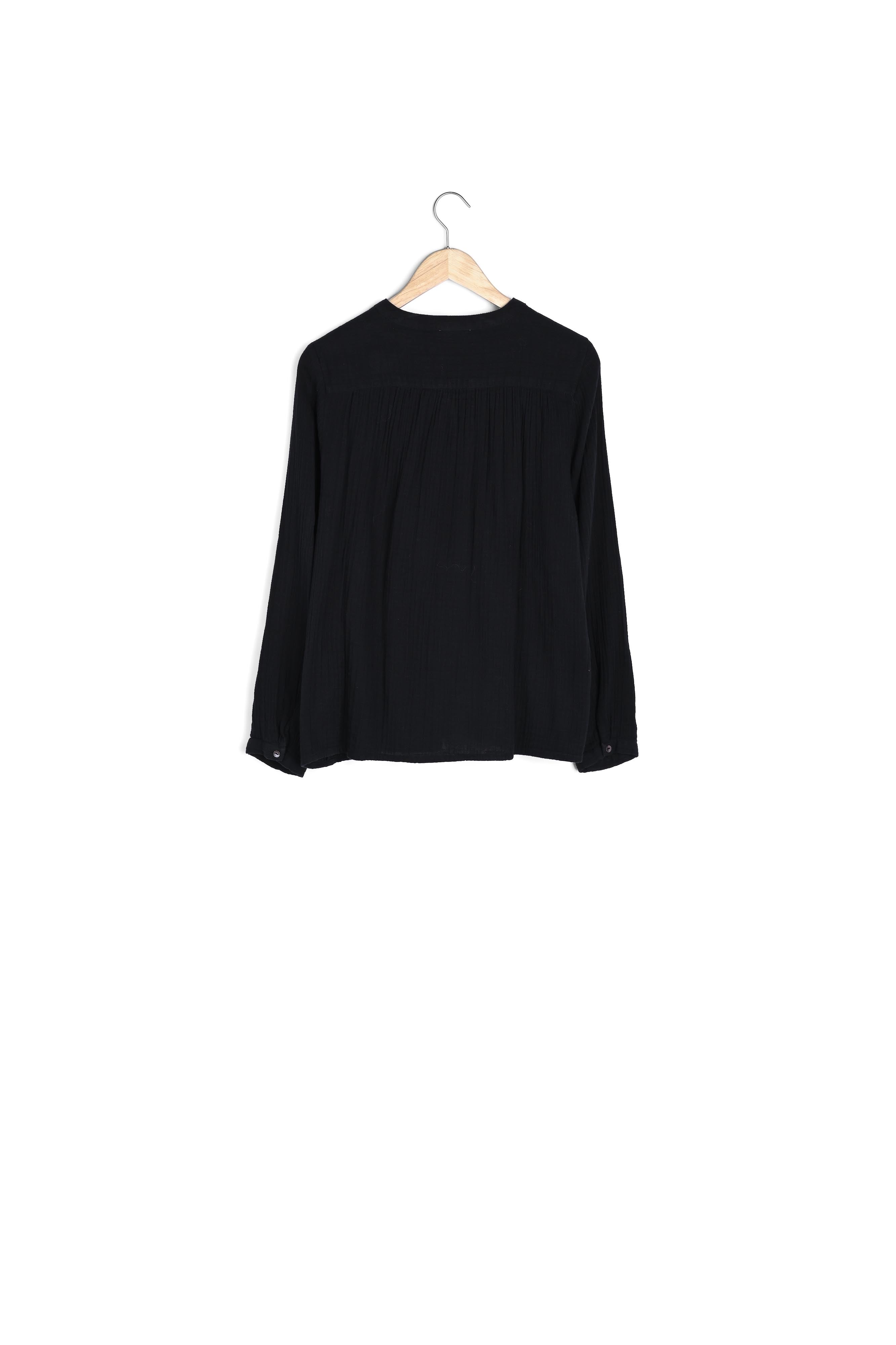 Blouse en gaze de coton noire Laeti Faume - seconde main