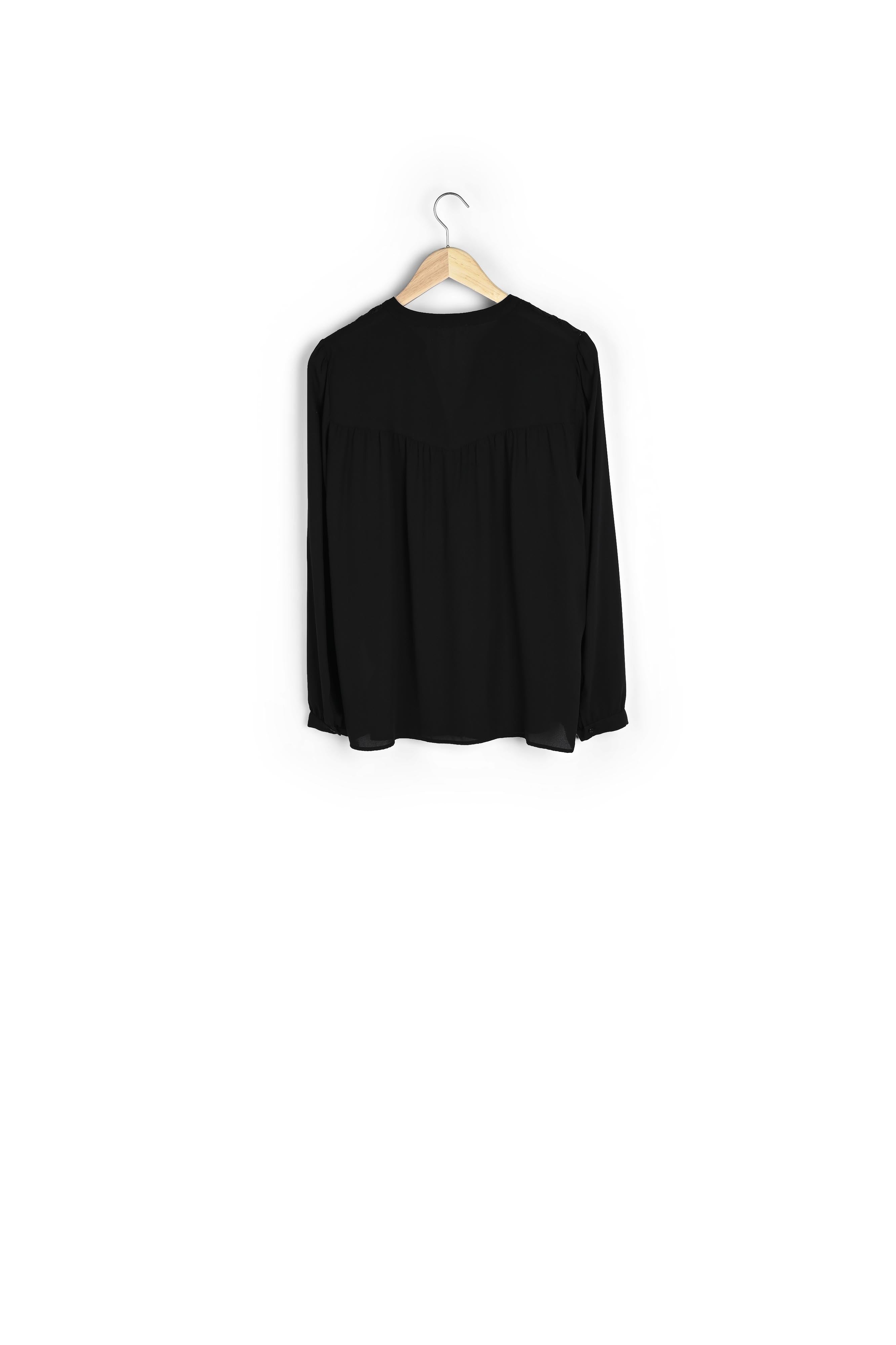 Blouse fluide avec incrustations de dentelle noir Annabelle Faume - seconde main