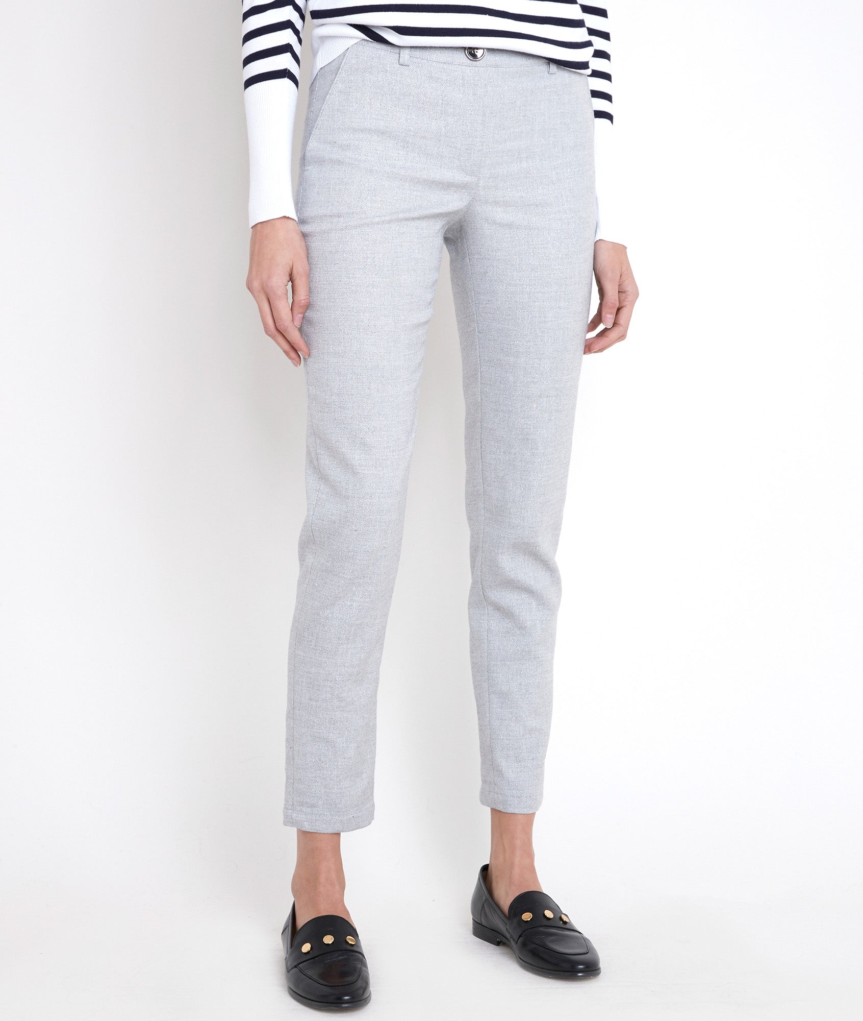 Pantalon cigarette gris lurex Mei Faume - seconde main