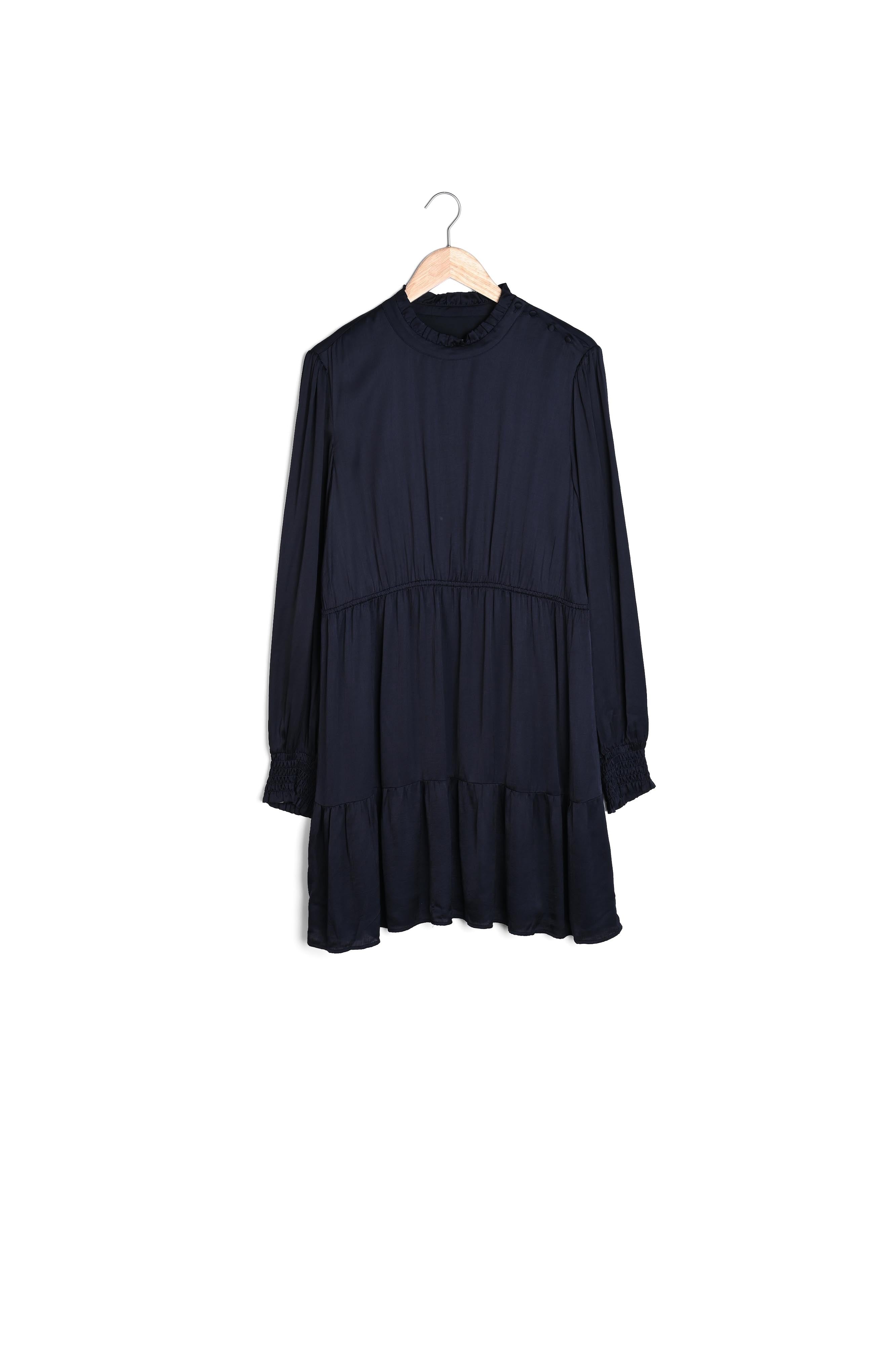 Robe courte satinée marine Haurore Faume - seconde main