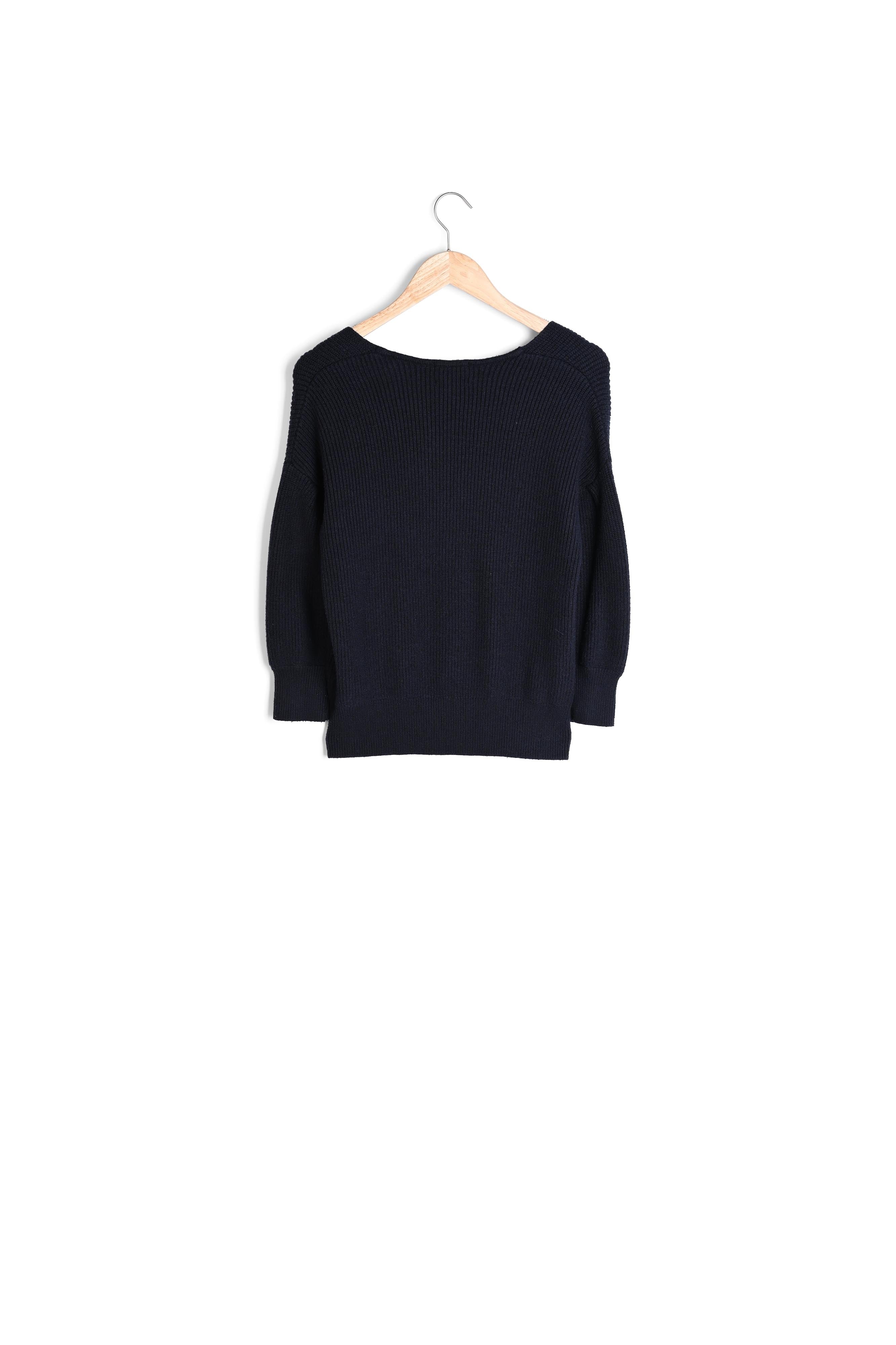 Pull au décolleté V profond marine Paraty Faume - seconde main