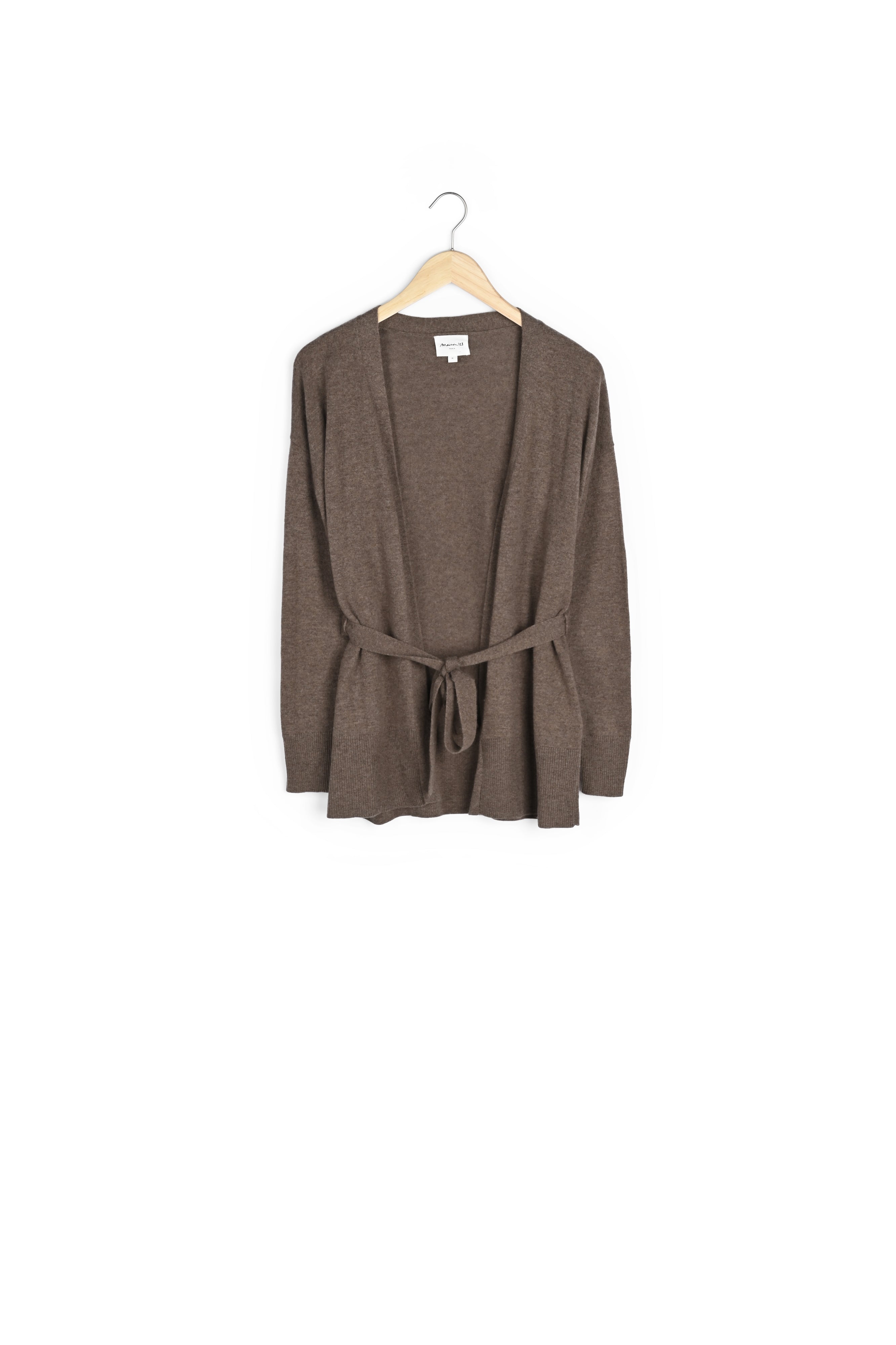 Gilet en cachemire ceinturé ébène Fougere Faume - seconde main