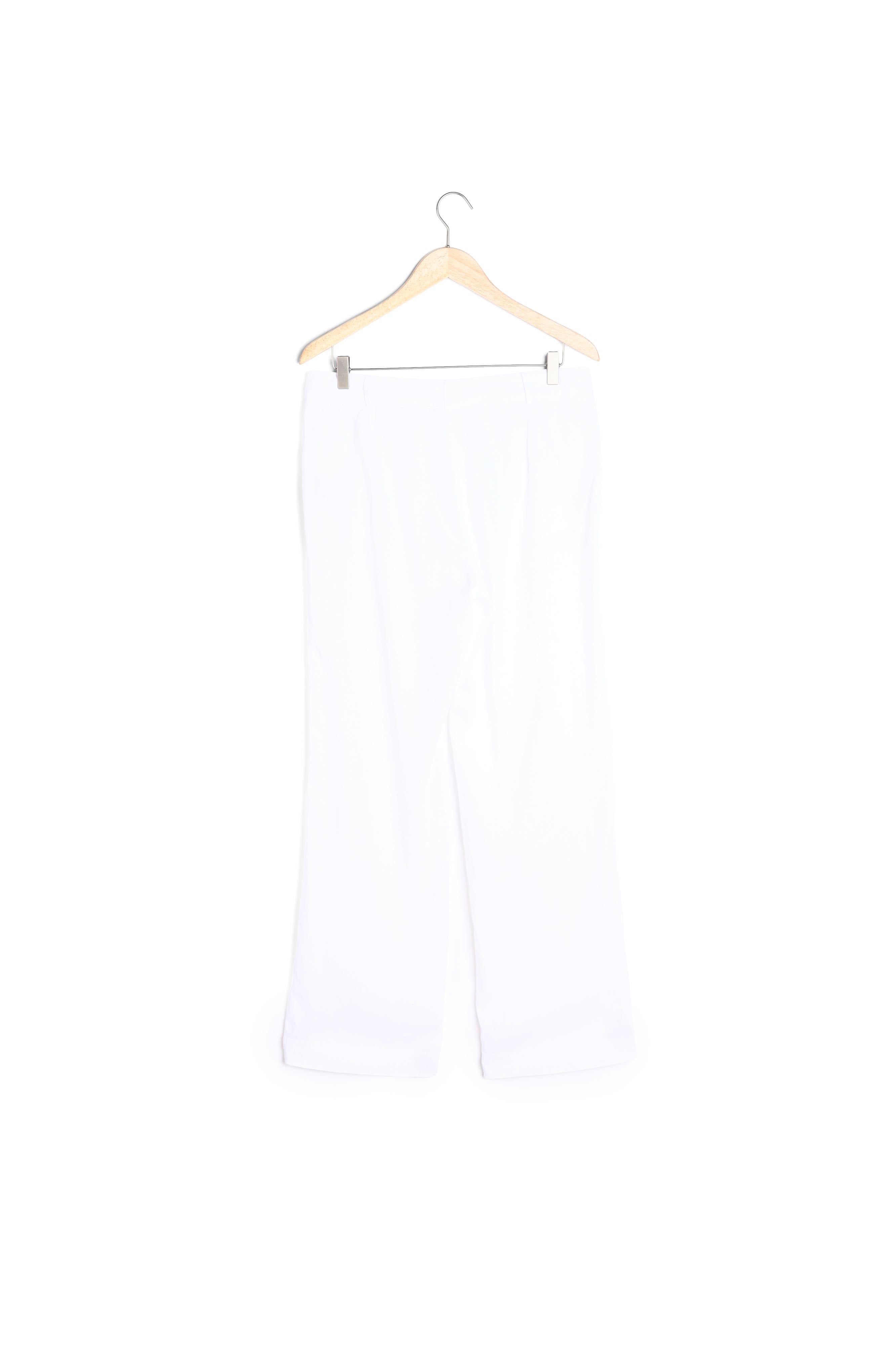 Pantalon à pont en lin blanc Iber Faume - seconde main