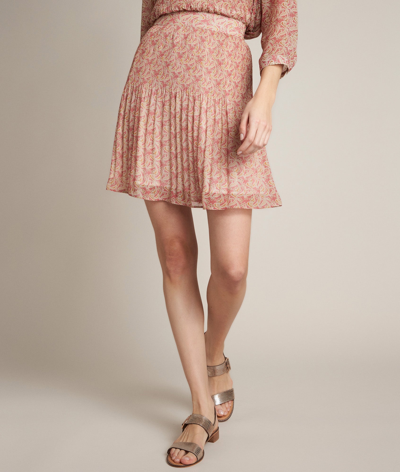 Jupe plissée en polyester recyclé Belem Faume - seconde main