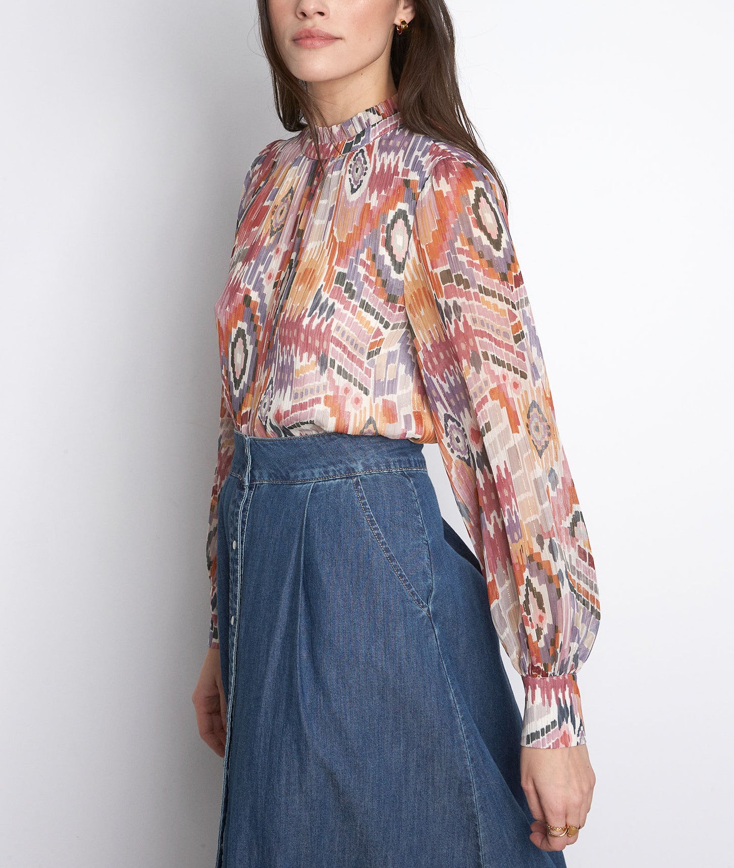 Blouse vaporeuse imprimée rose Lalicia Faume - seconde main