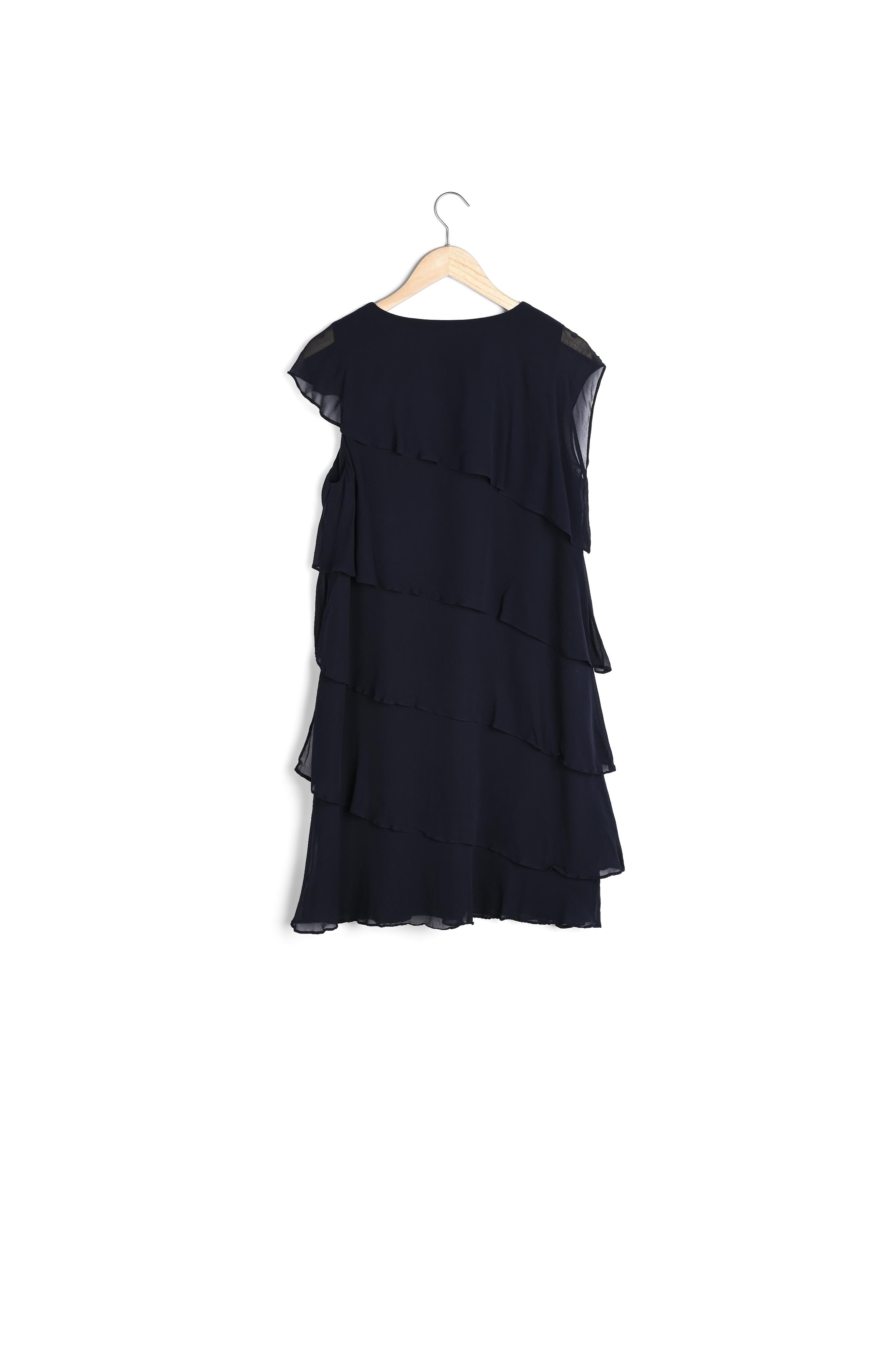 Robe marine en soie à volants Oly Faume - seconde main