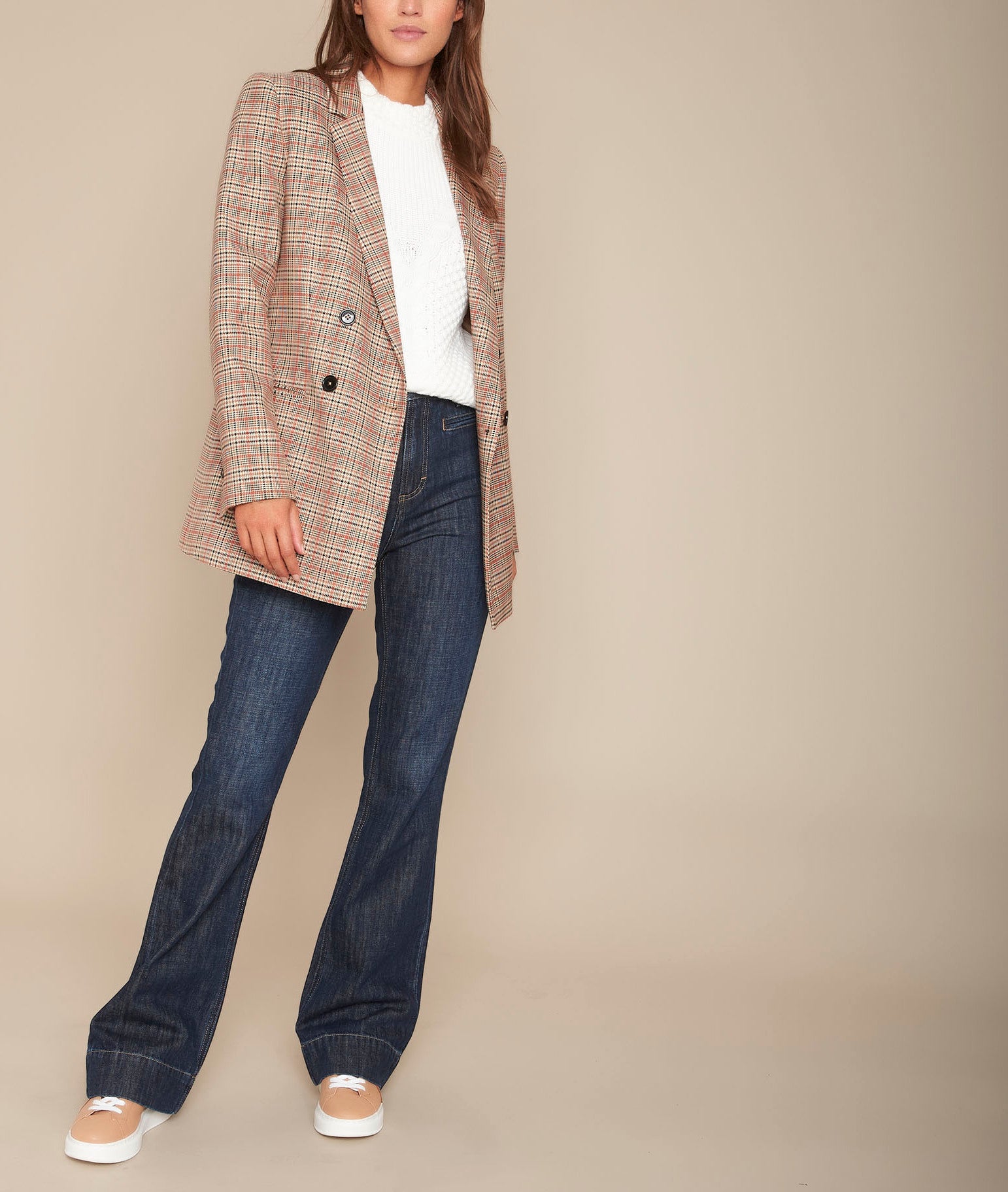 Veste longue à carreaux Florine Faume - seconde main