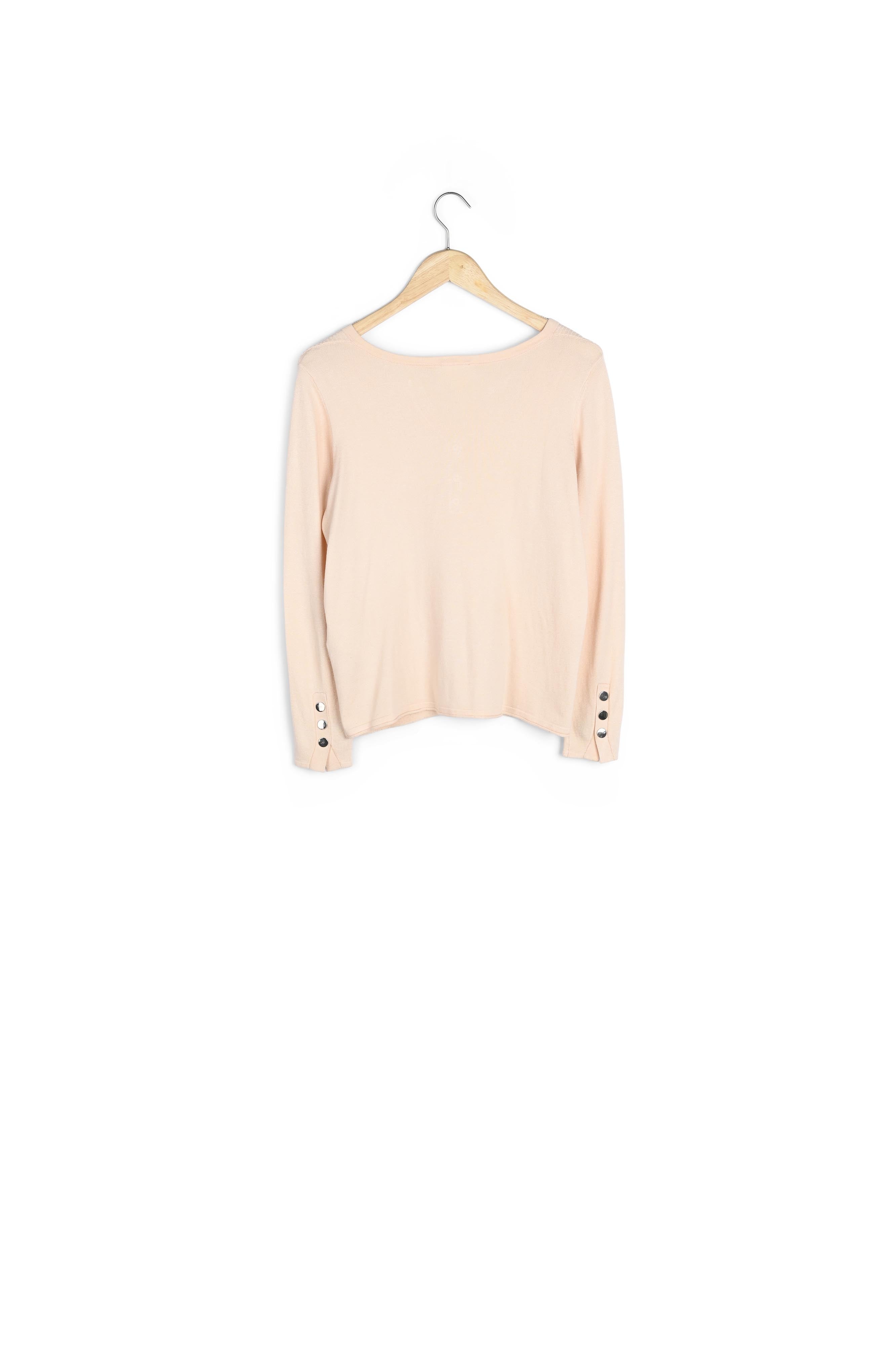 Pull à encolure tunisienne rose Fanny Faume - seconde main