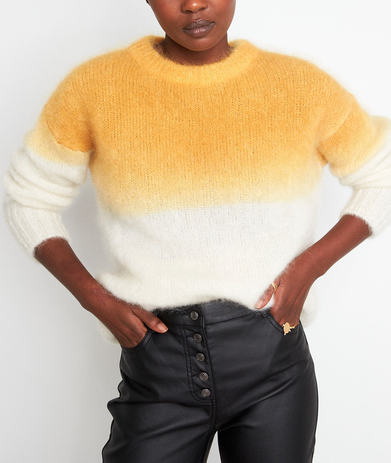 Pull en mohair tie and dye jaune Twist Faume - seconde main