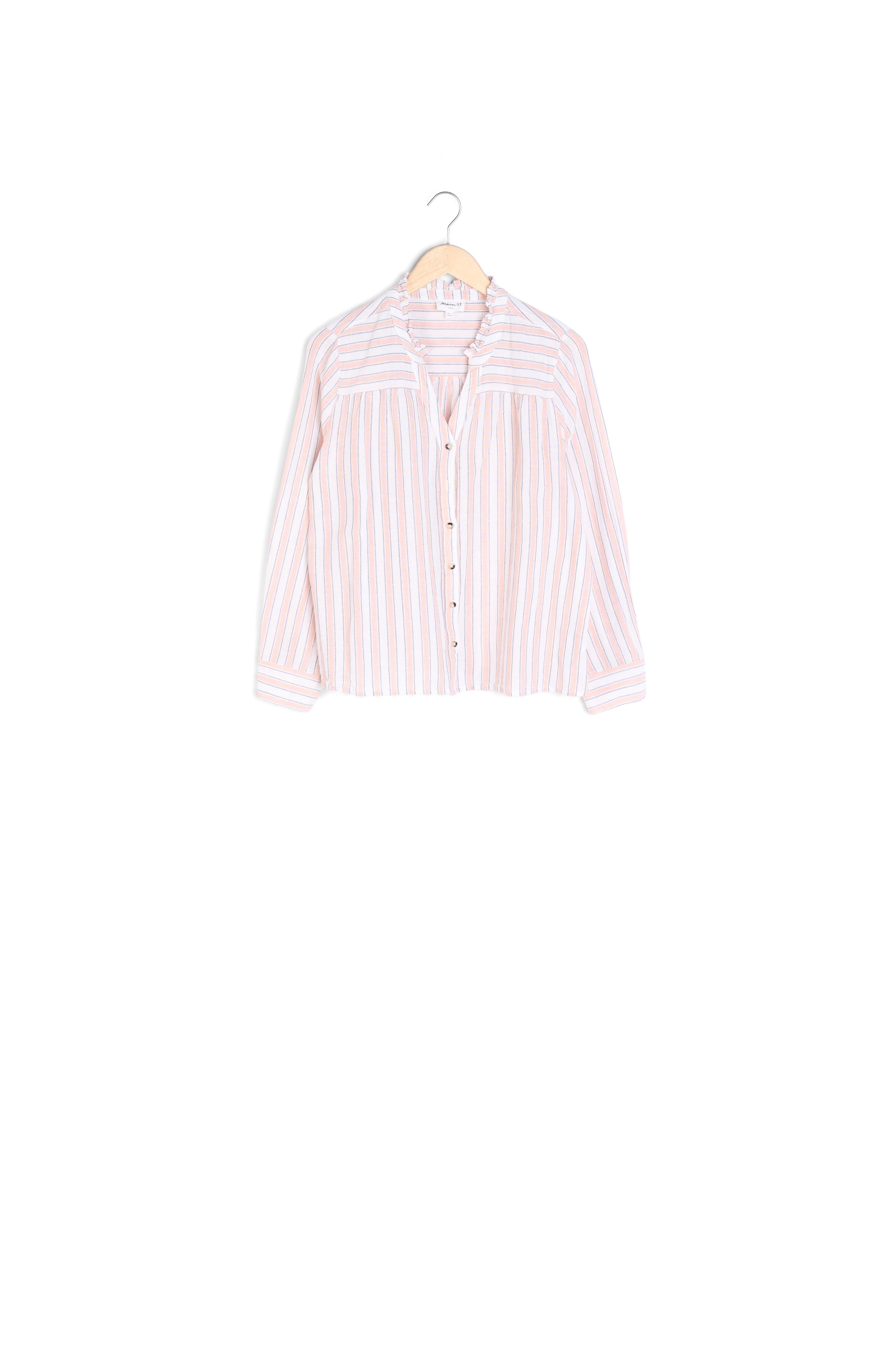 Chemise rayée en coton rose poudré CAYNA Faume - seconde main