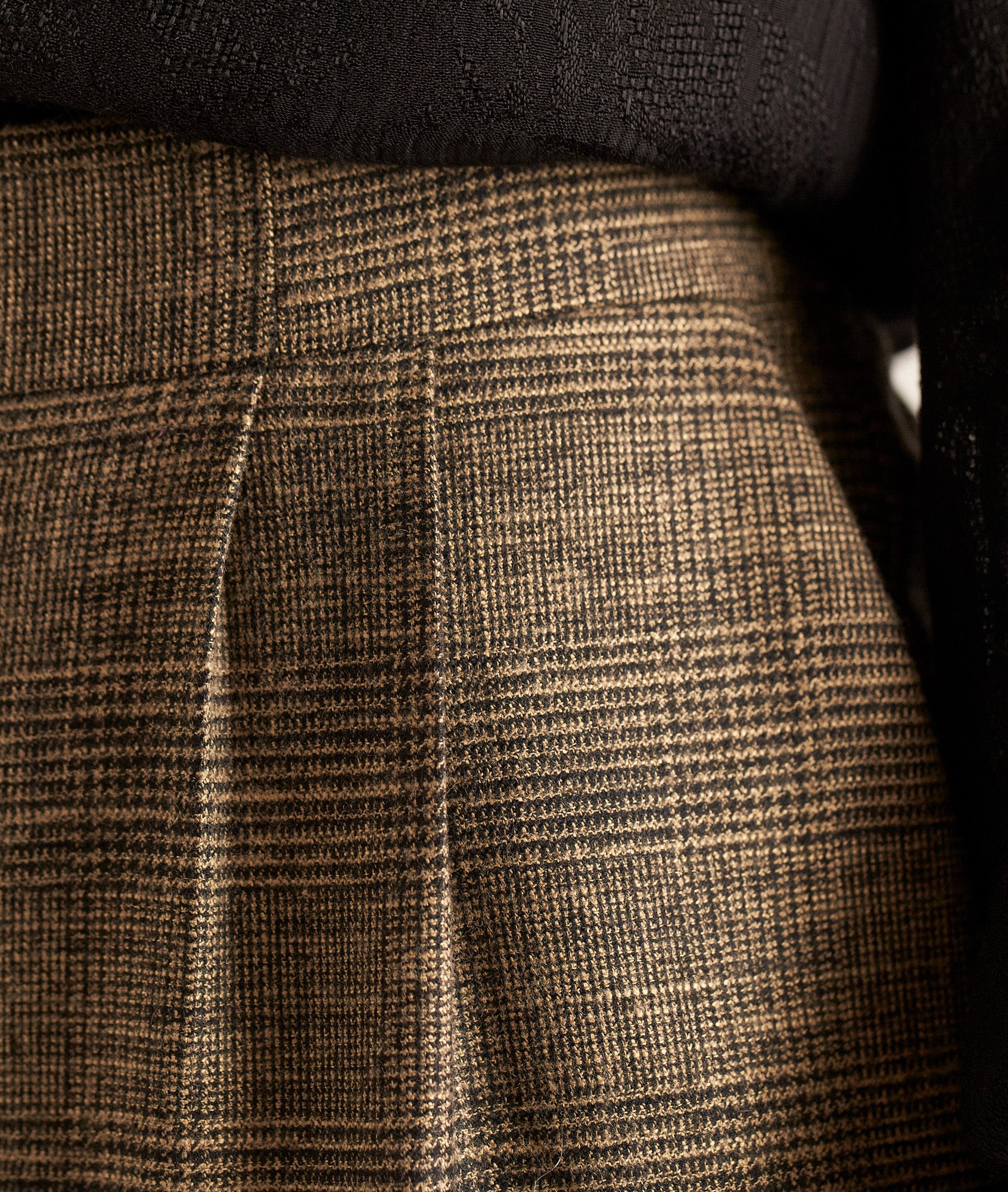 Pantalon carotte en Prince de Galles beige Flynn Faume - seconde main