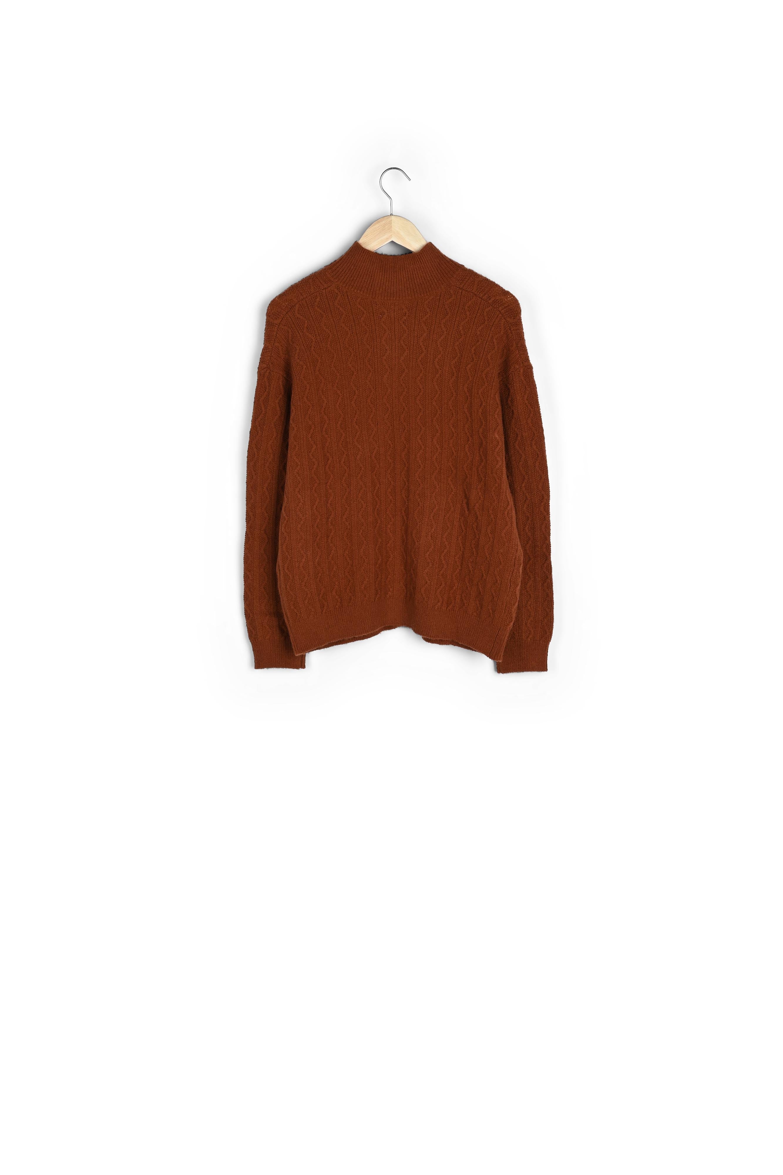 Cardigan torsadé brique Baptiste Faume - seconde main