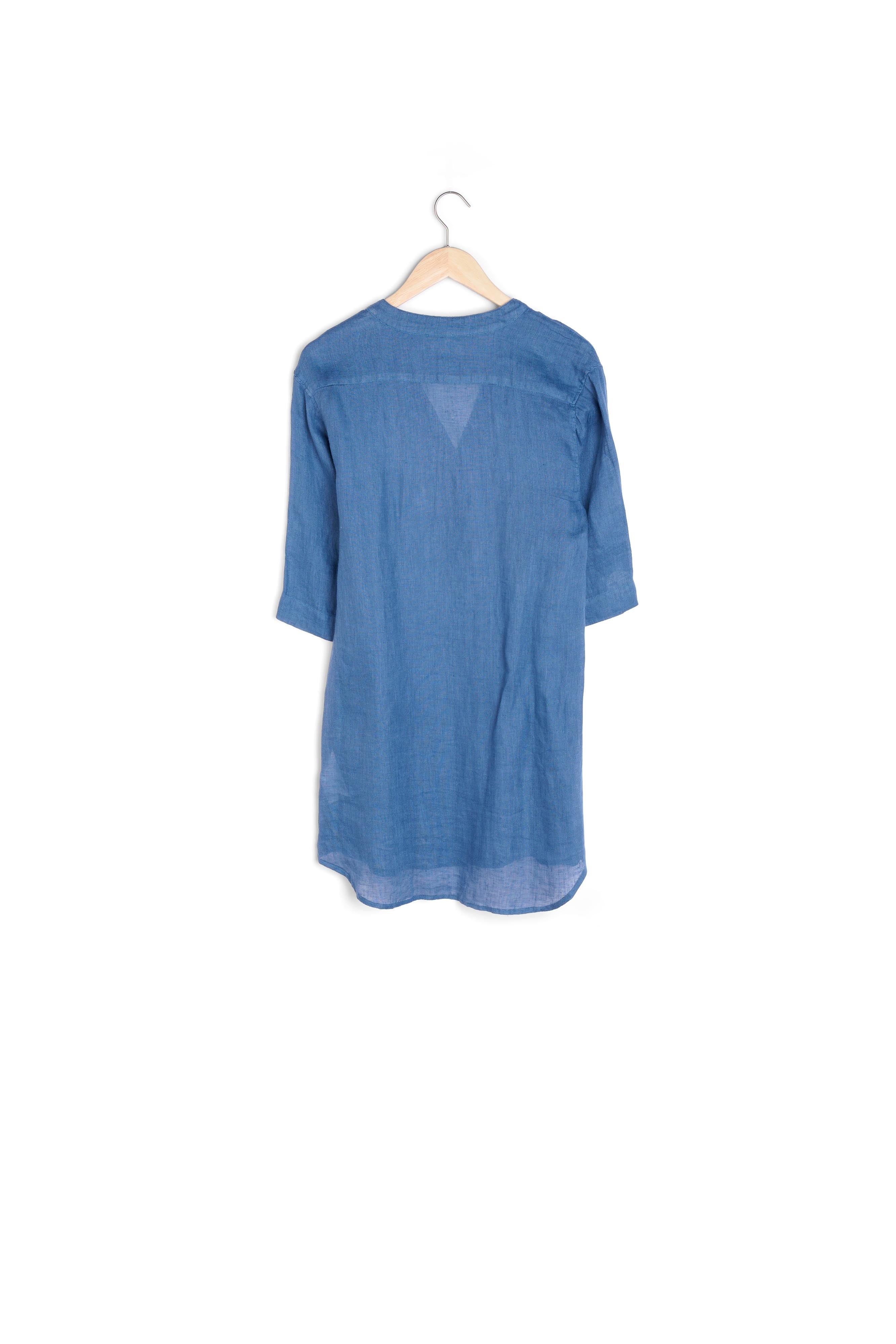 Robe courte liquette en lin bleu Hannae Faume - seconde main