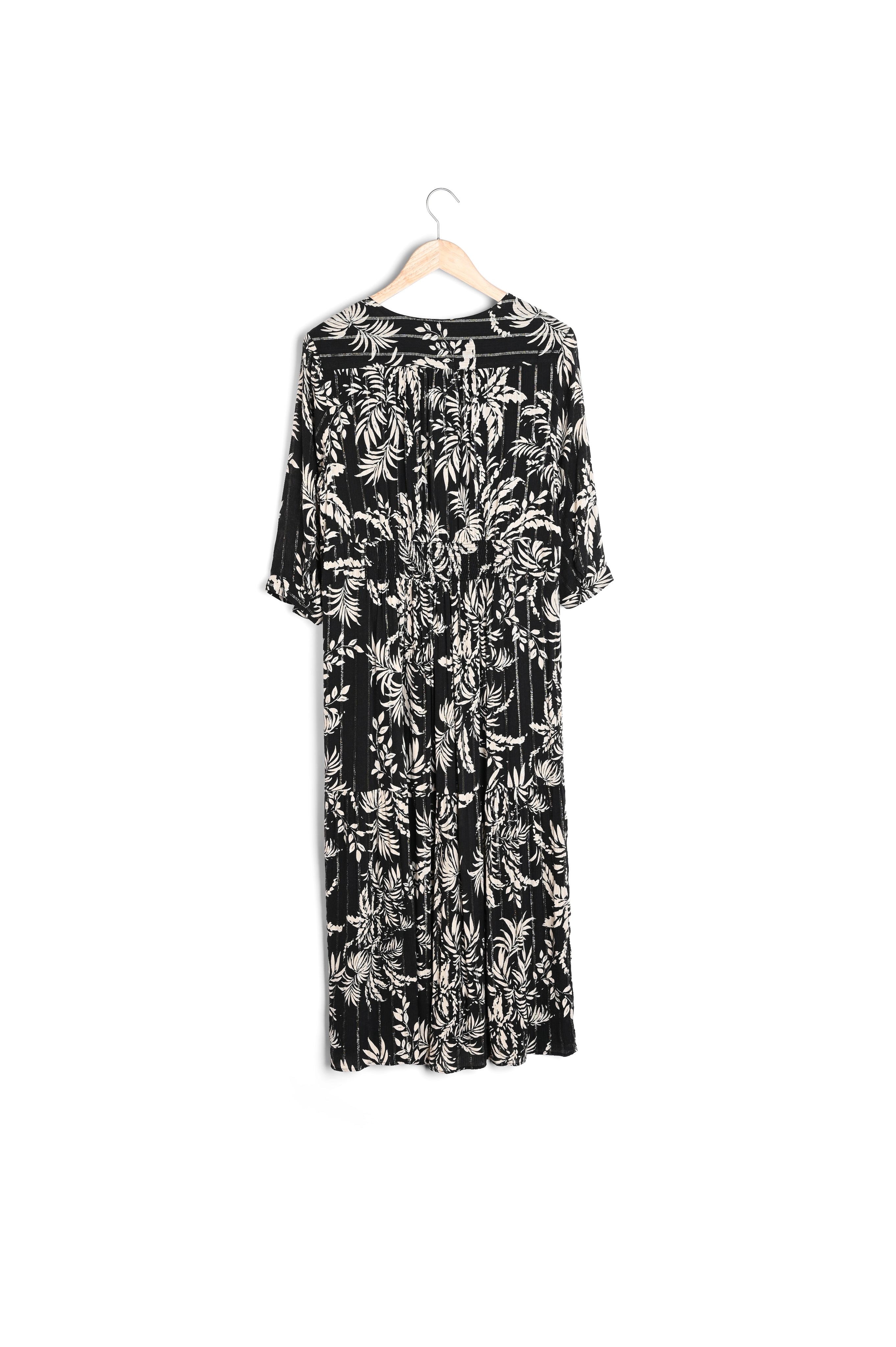 Robe longue imprimée noire Nais Faume - seconde main