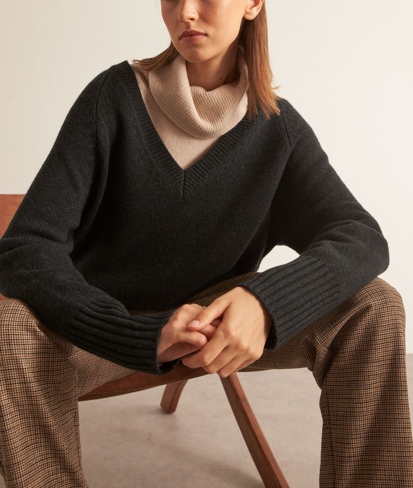 Pull en laine responsable et yack vert Bruce Faume - seconde main