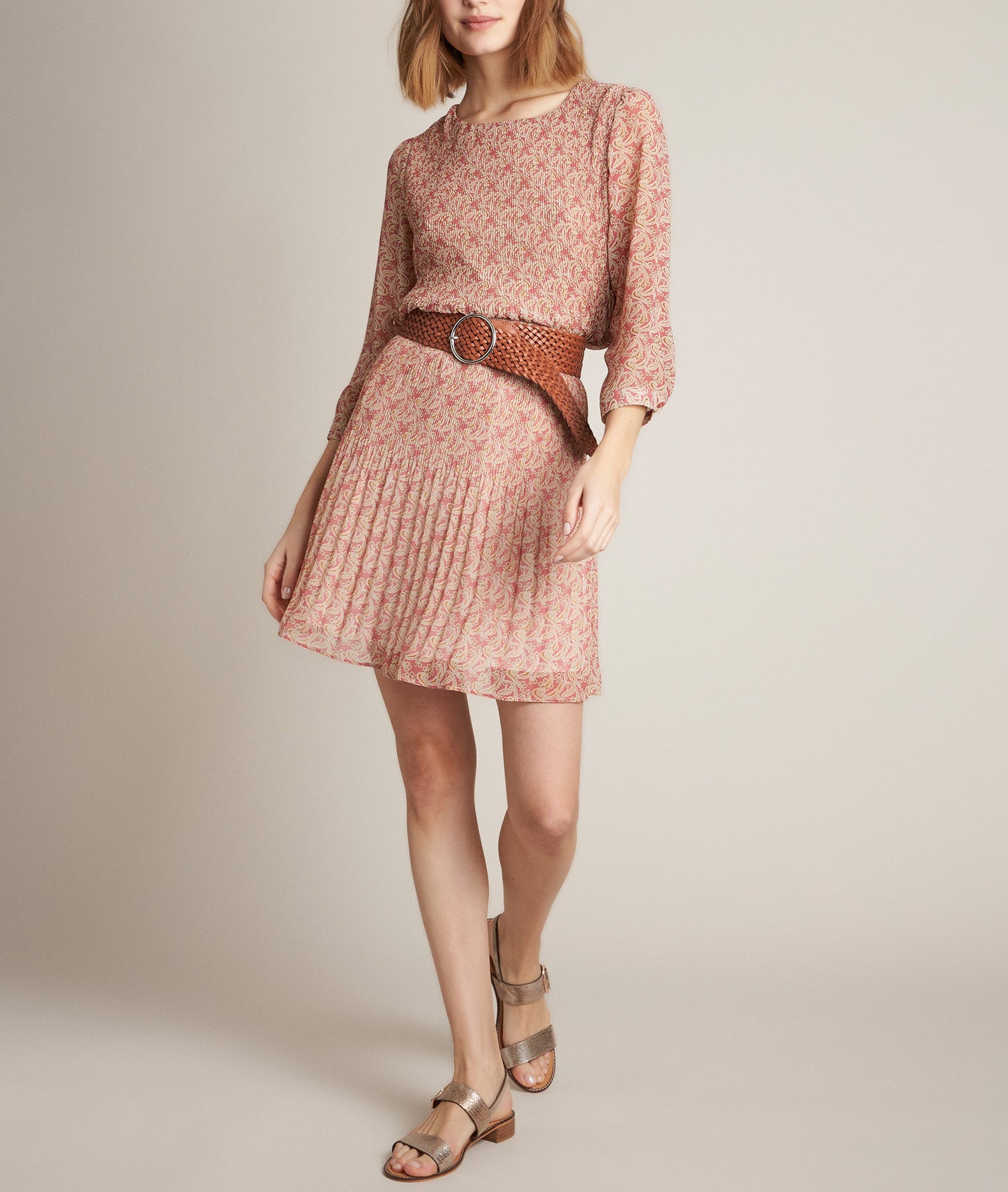 Jupe plissée en polyester recyclé Belem Faume - seconde main