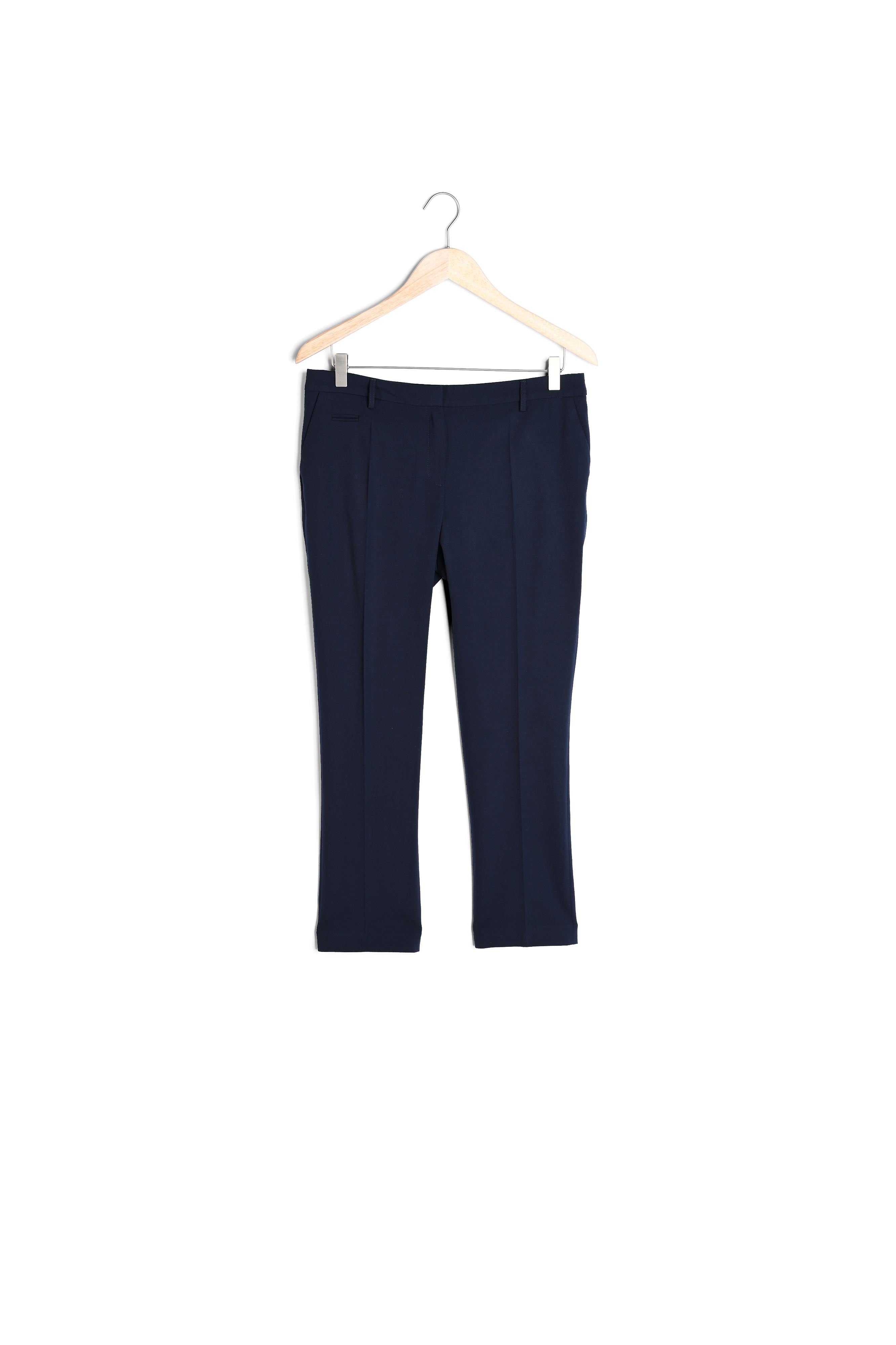 Pantalon de tailleur en laine bleu marine Freddy Faume - seconde main