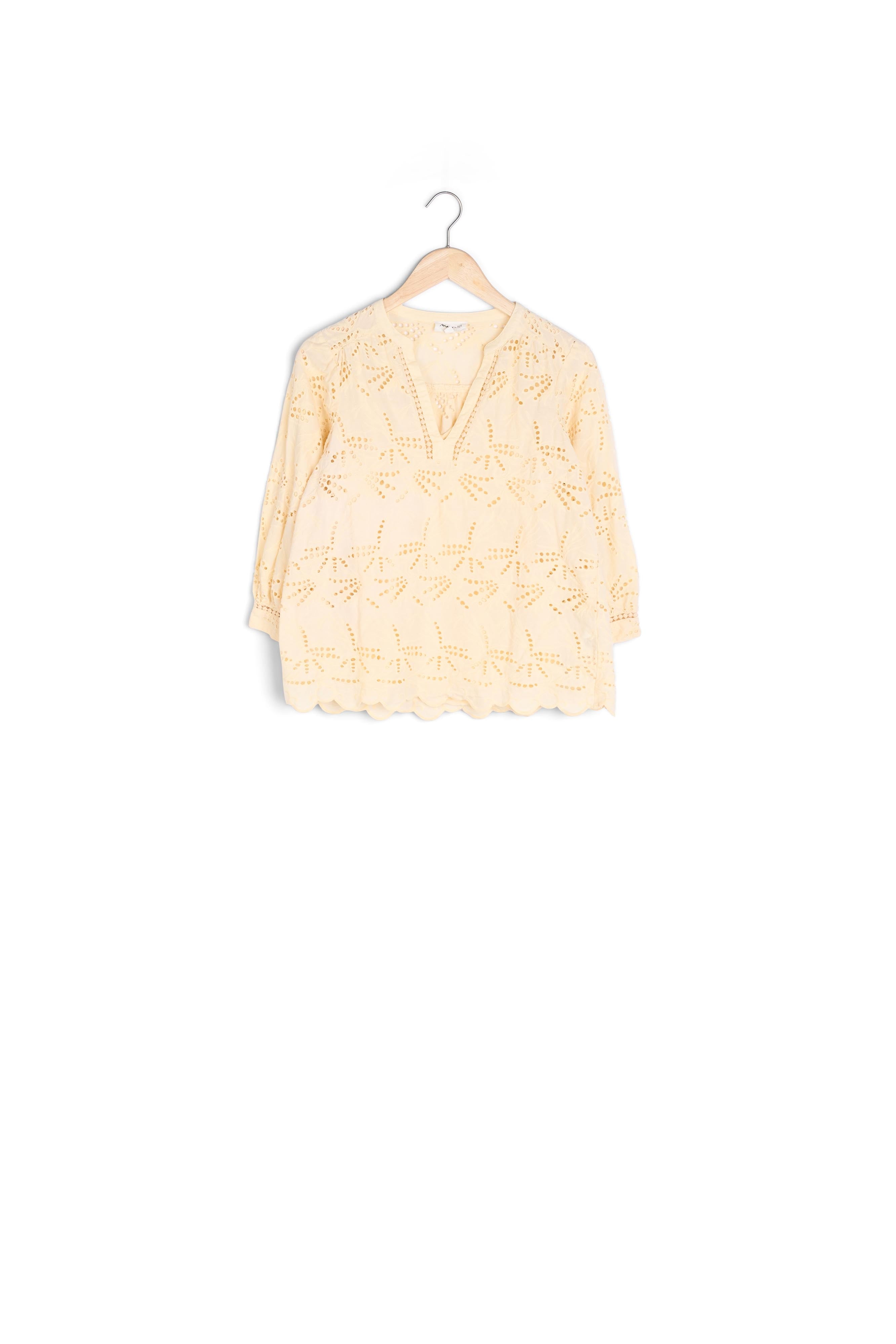 Blouse en broderie anglaise paille Tebene Faume - seconde main