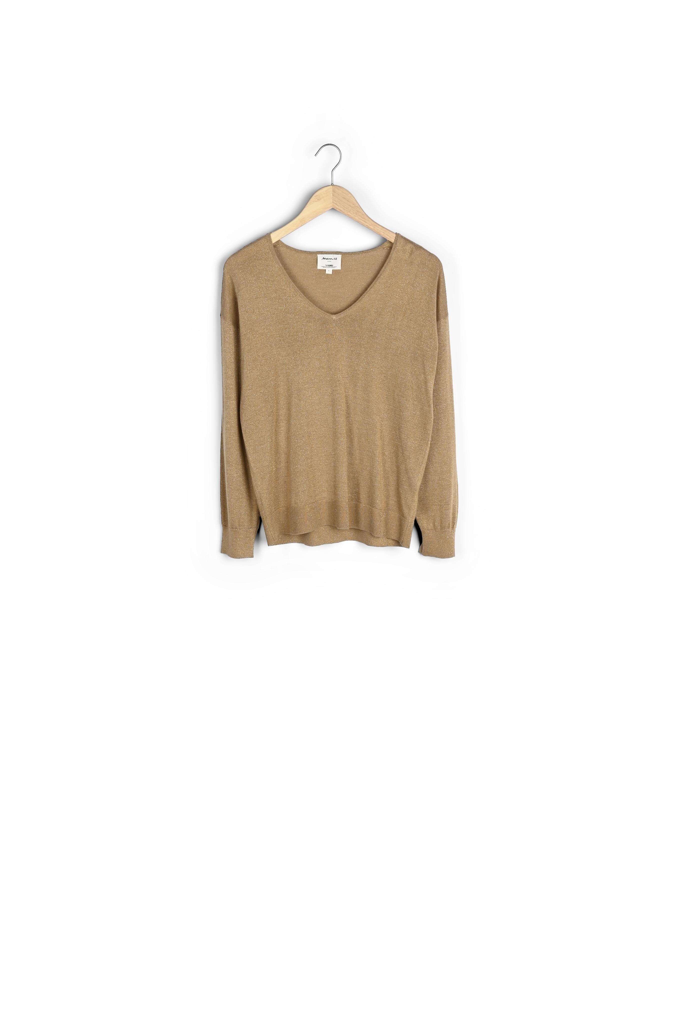 Pull en maille très fine beige Babeth Faume - seconde main