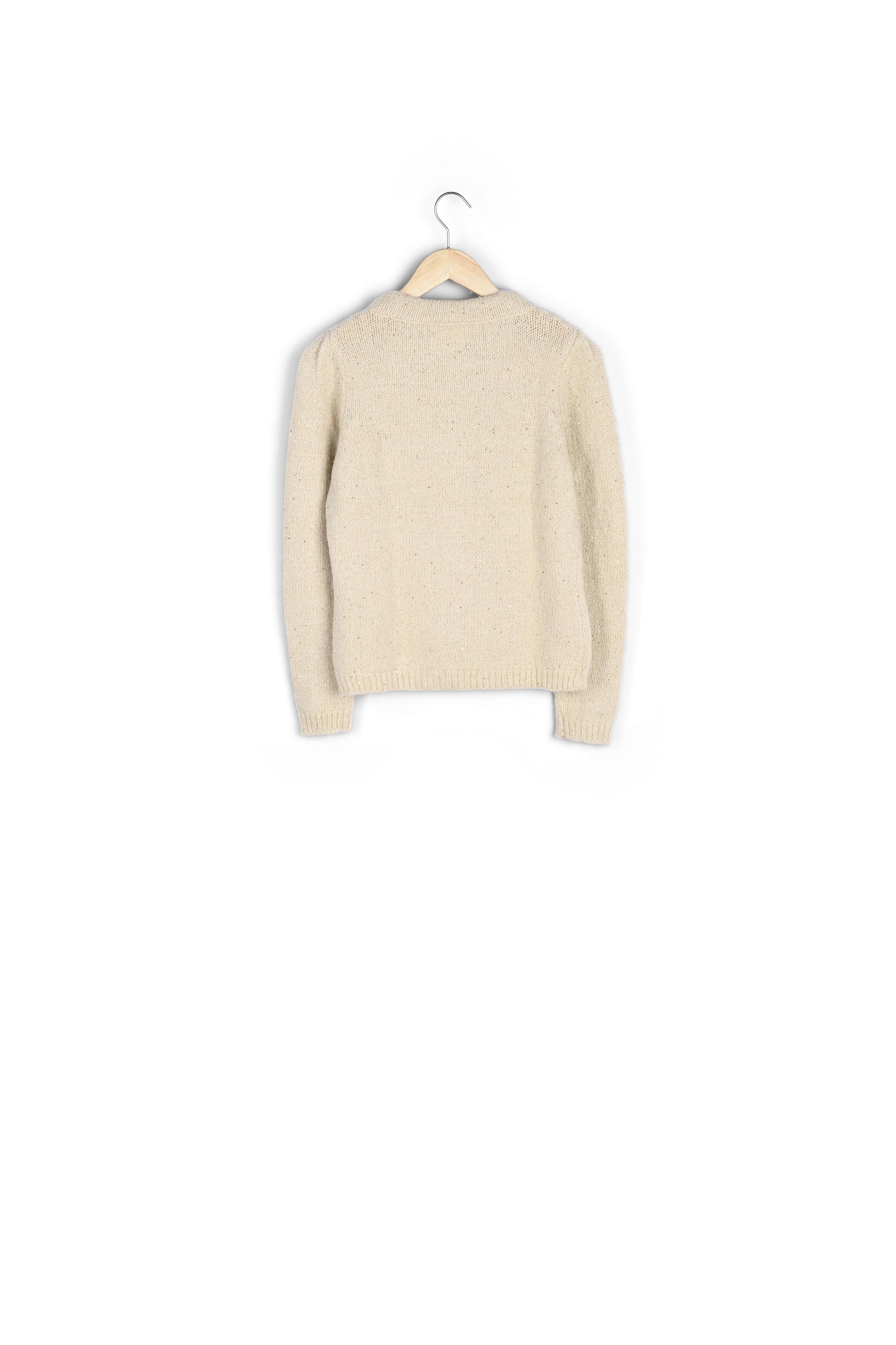 Pull col fantaisie beige Rodger Faume - seconde main