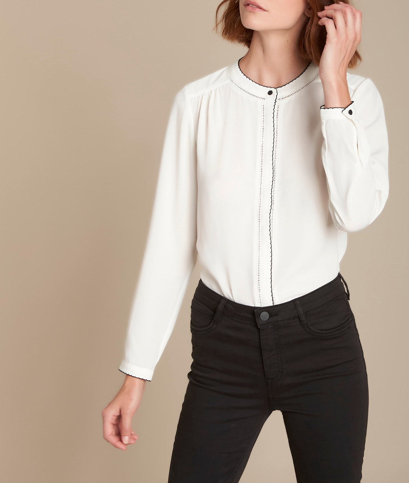 Chemise blanche en polyester recyclé Maeva Faume - seconde main