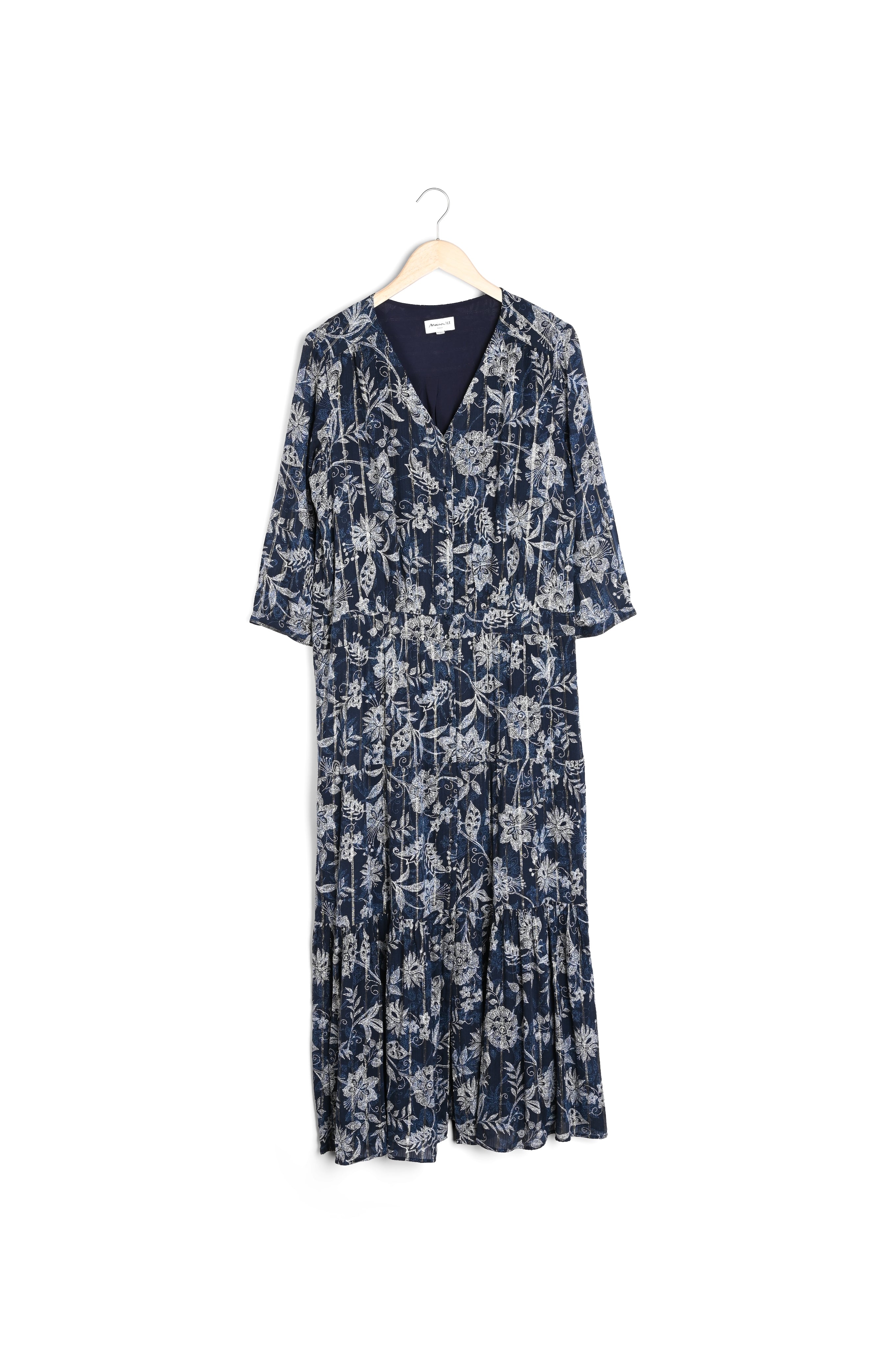 Robe longue imprimée bleu marine Laly Faume - seconde main