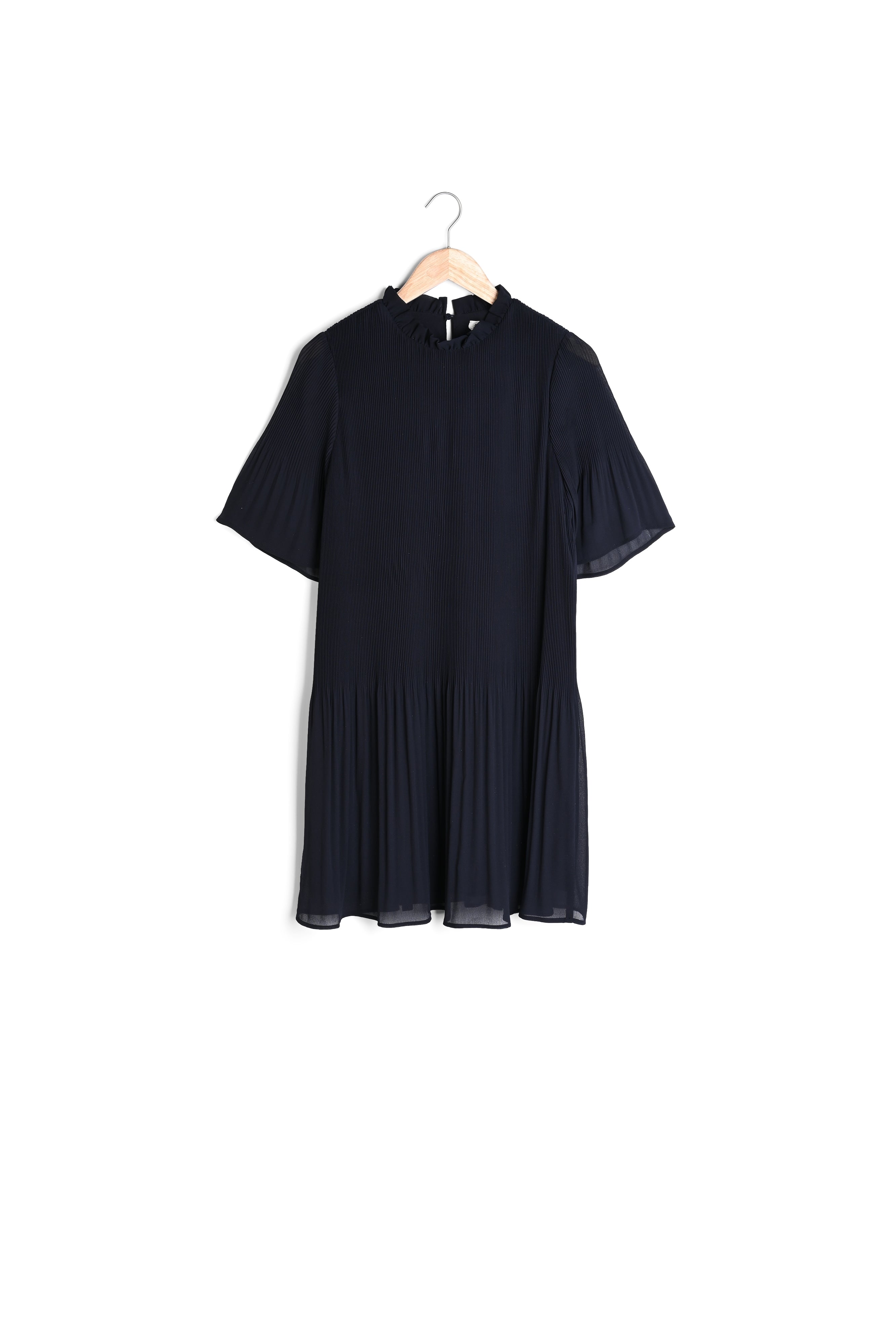 Robe courte plissée marine Oiseau Faume - seconde main