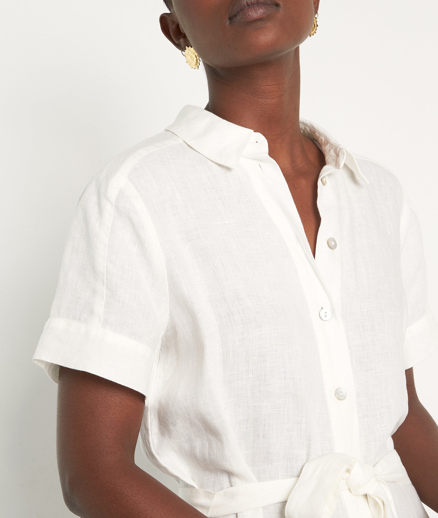 Robe longue en lin responsable ivoire Nida Faume - seconde main