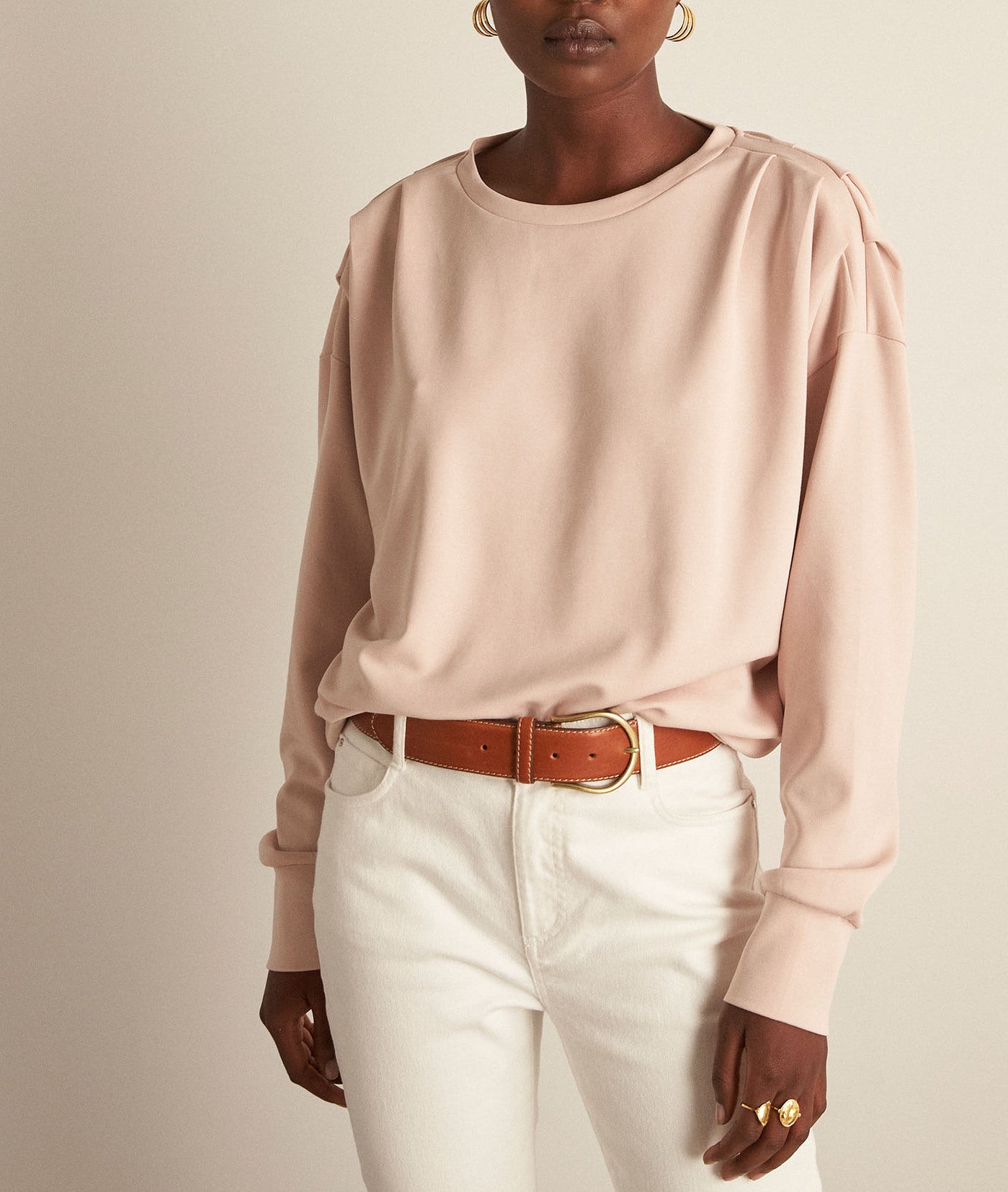 Sweat-shirt léger à épaulettes poudre Fire Faume - seconde main