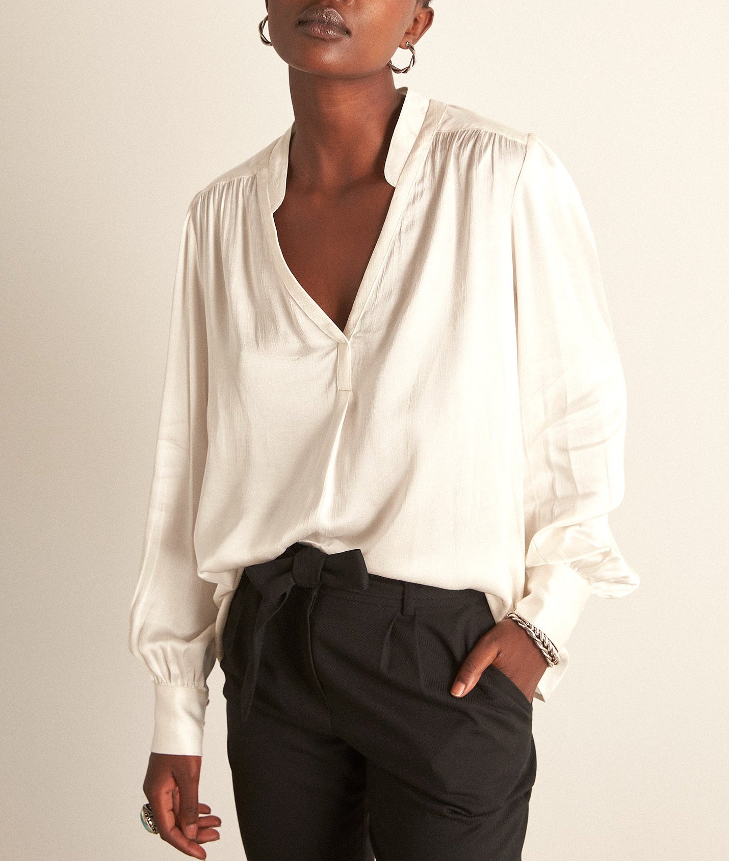 Blouse satinée blanche Chlea Faume - seconde main