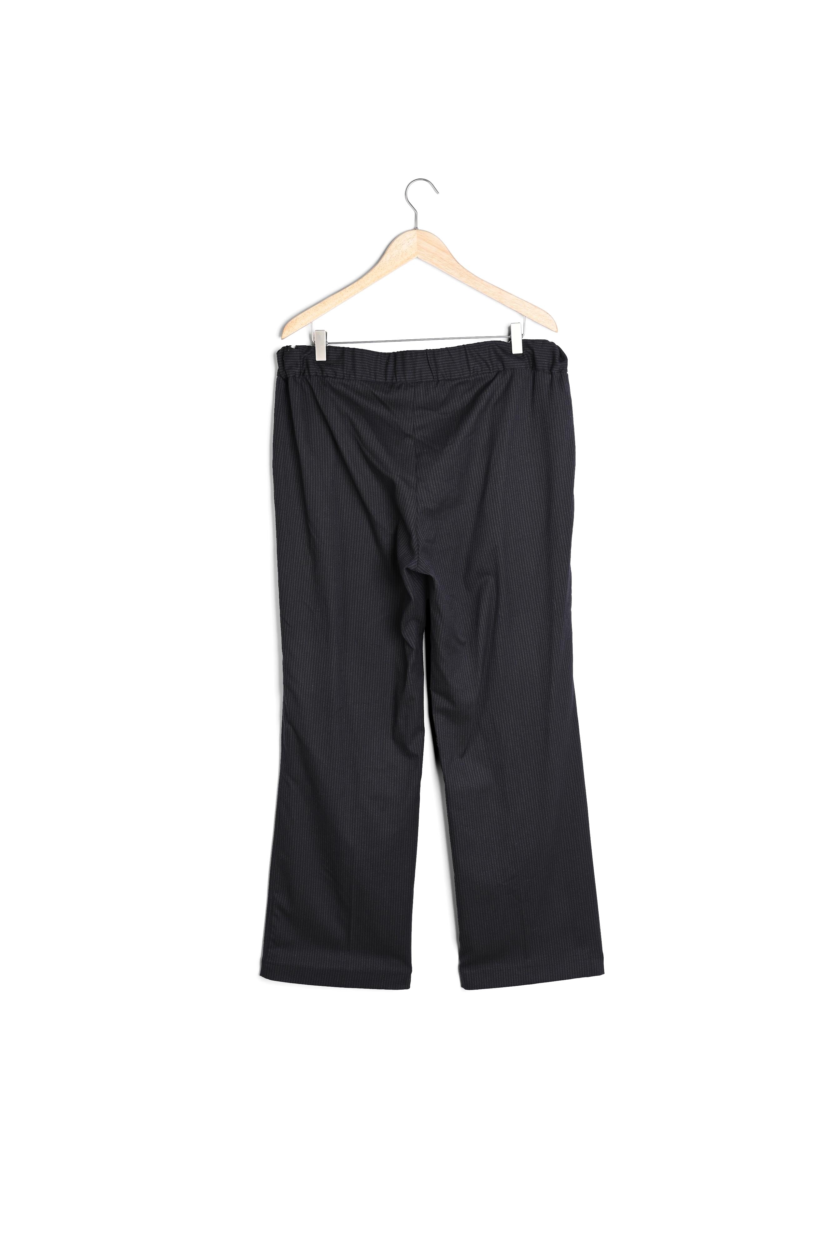 Pantalon large finement rayé noir Declan Faume - seconde main