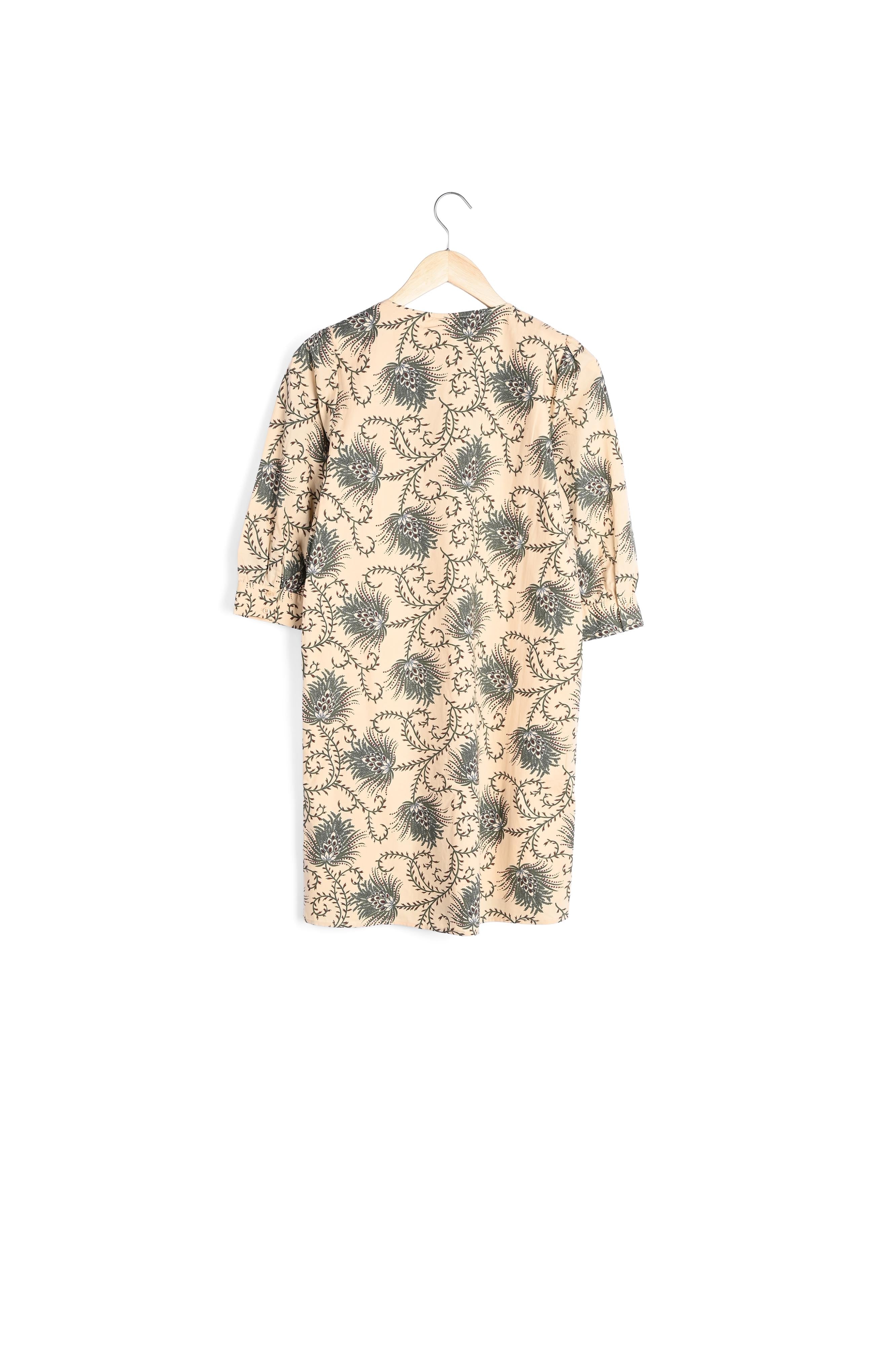 Robe droite en coton imprimé kaki Sherazade Faume - seconde main