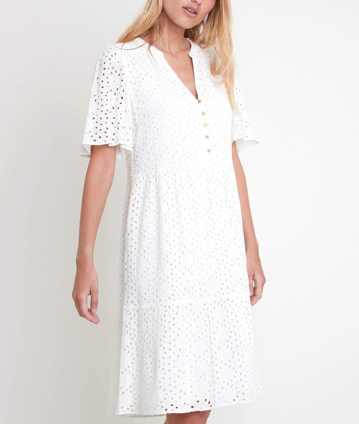 Robe écrue brodée Nara Faume - seconde main