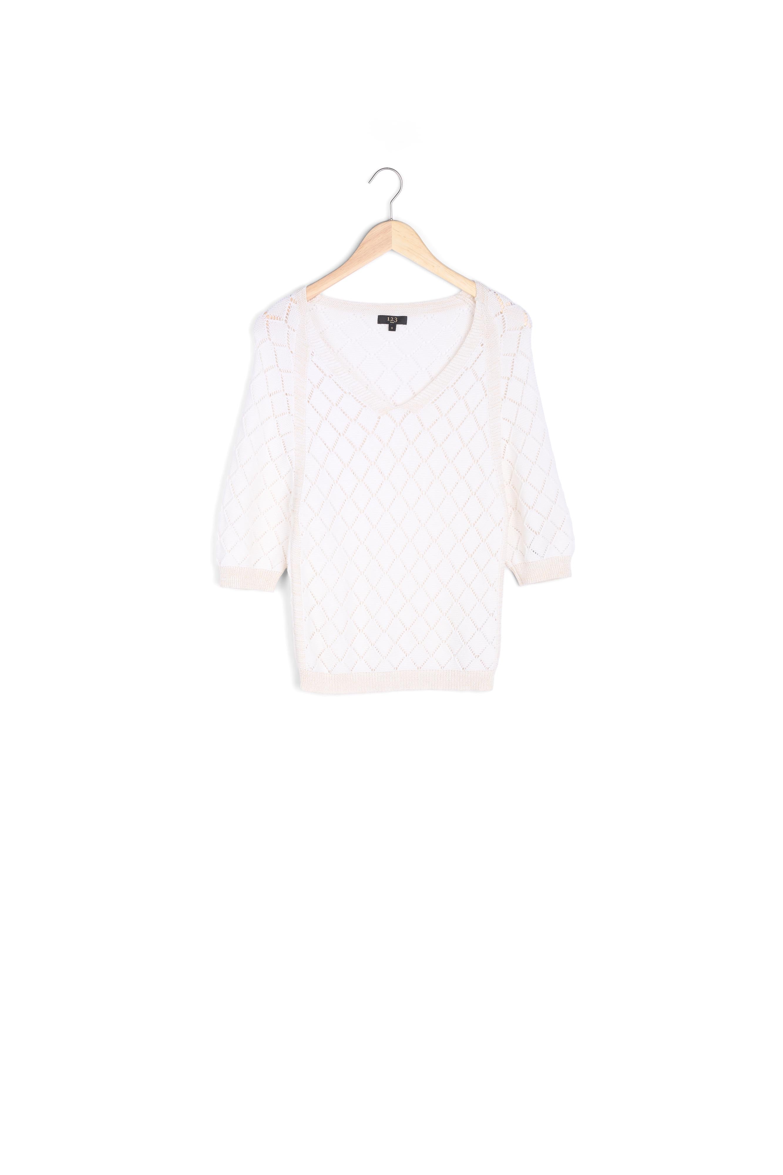 Pull crème ajouré Aquarelle Faume - seconde main