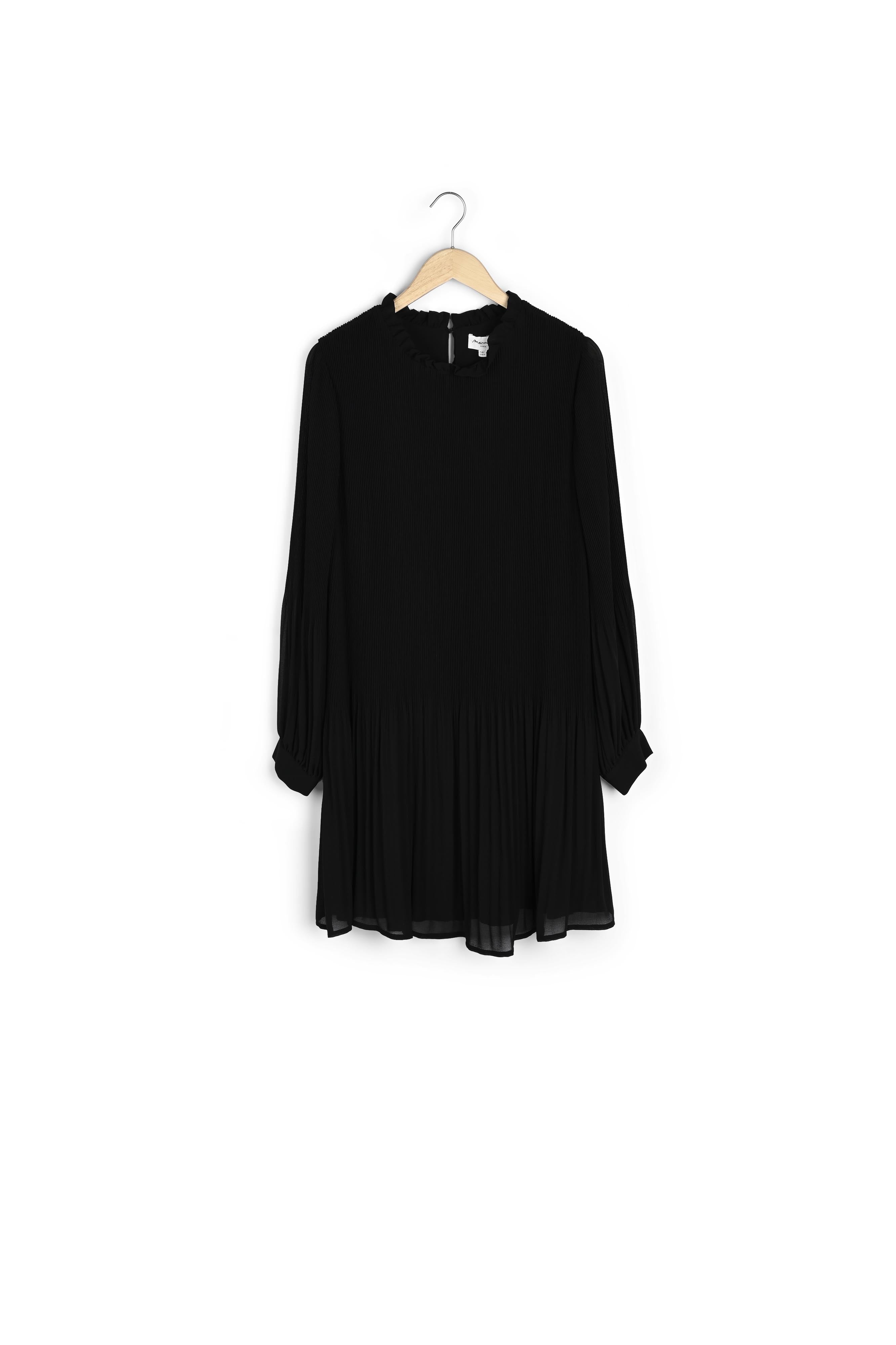 Robe courte trapèze plissée noire Sylena Faume - seconde main