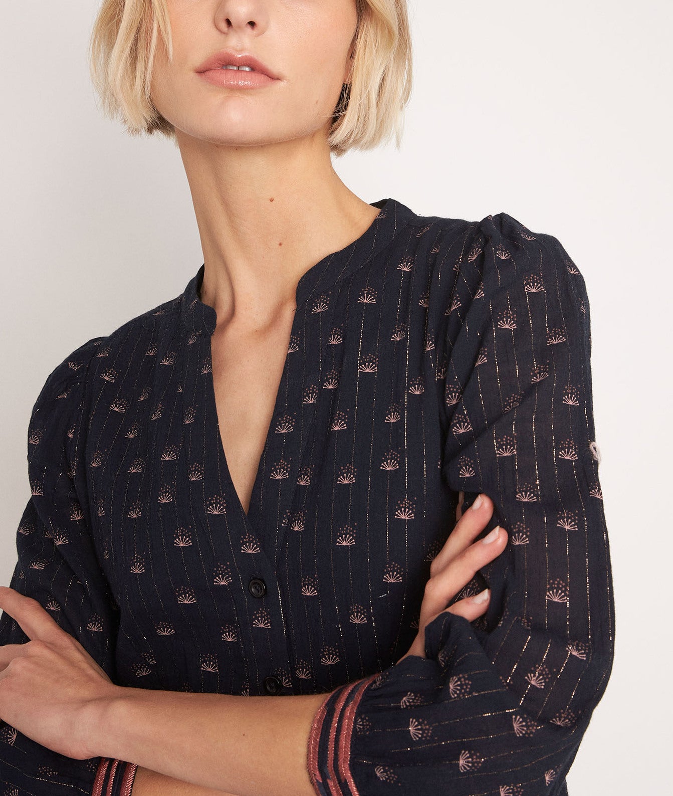 Robe longue imprimée en coton noir Norma Faume - seconde main